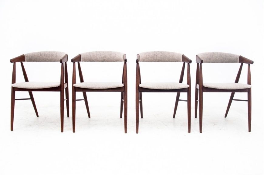 Four Teak Chairs By Ejner Larsen & Aksel Bender Madsen, Denmark, 1960s, After Restoration photo buy
