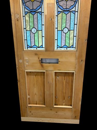 photo vinterior Victorian Stained Glass Front Door Old Antique Period Reclaimed Leaded Wood