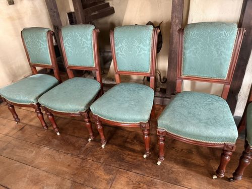 Set Of 6 Rare Original English Antique Mahogany Diner Dining Chairs Circa 1870 photo furniture