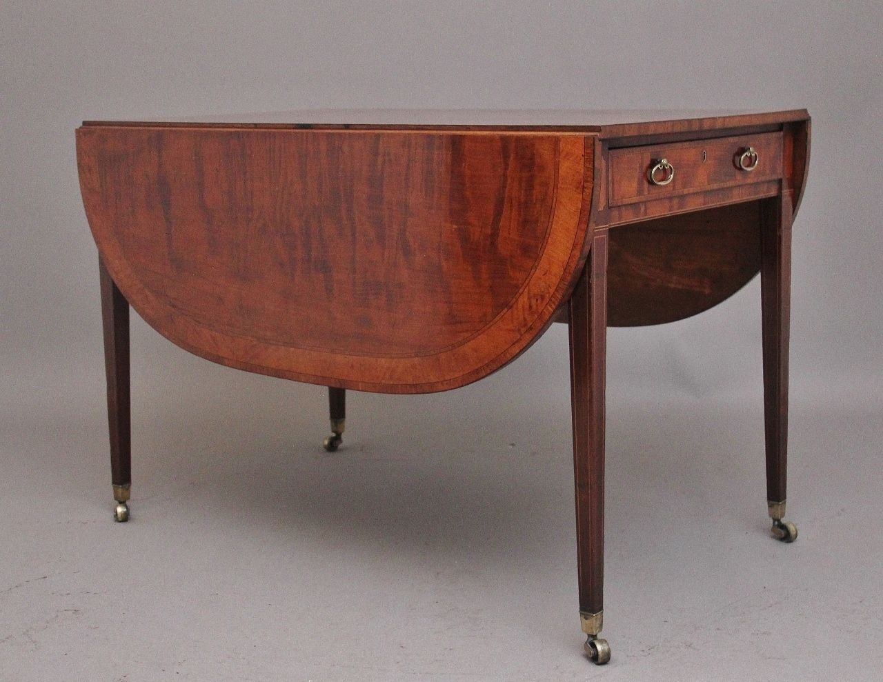 Large Early 19th Century Inlaid Mahogany Pembroke Table