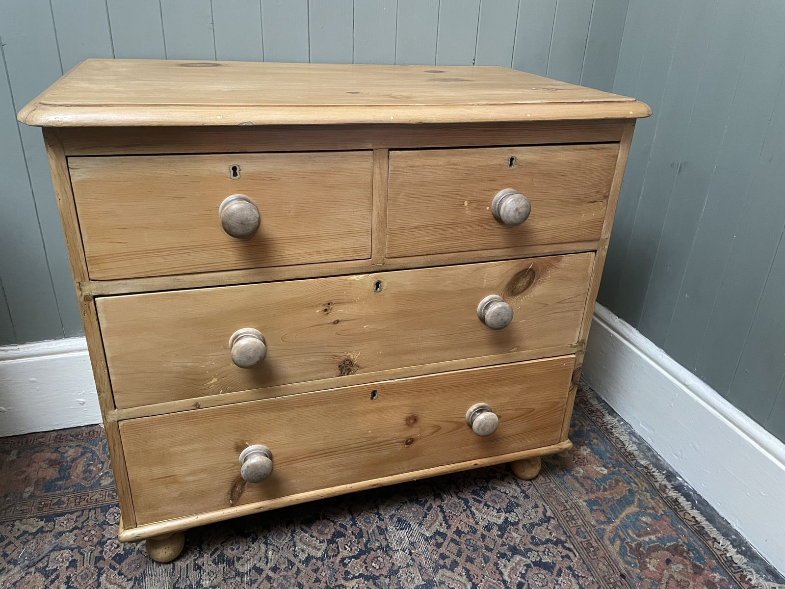 photo for sale Victorian Waxed Pine Chest Of Drawers