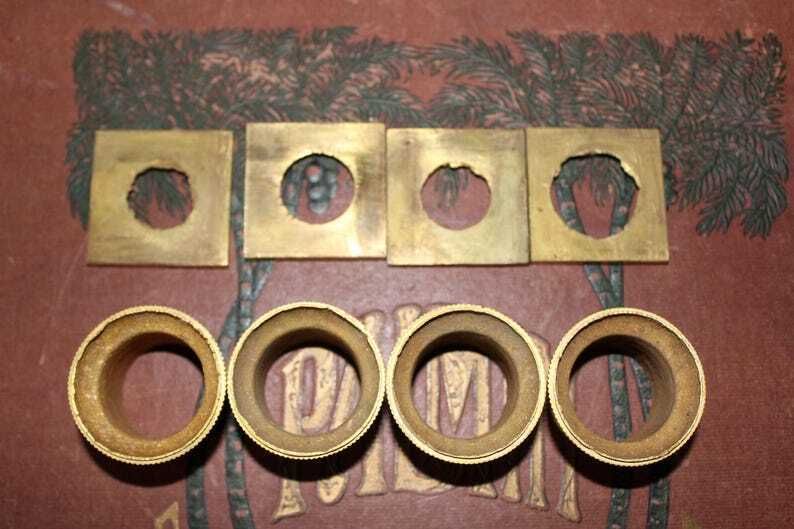 photo furniture Zoals Afgebeeld – 4 Vintage Franse Messing Tafelpoot Onderdelen Met Vierkante Voet, Geschikt Voor Meubels, Klokken, Vervanging, Restauratie