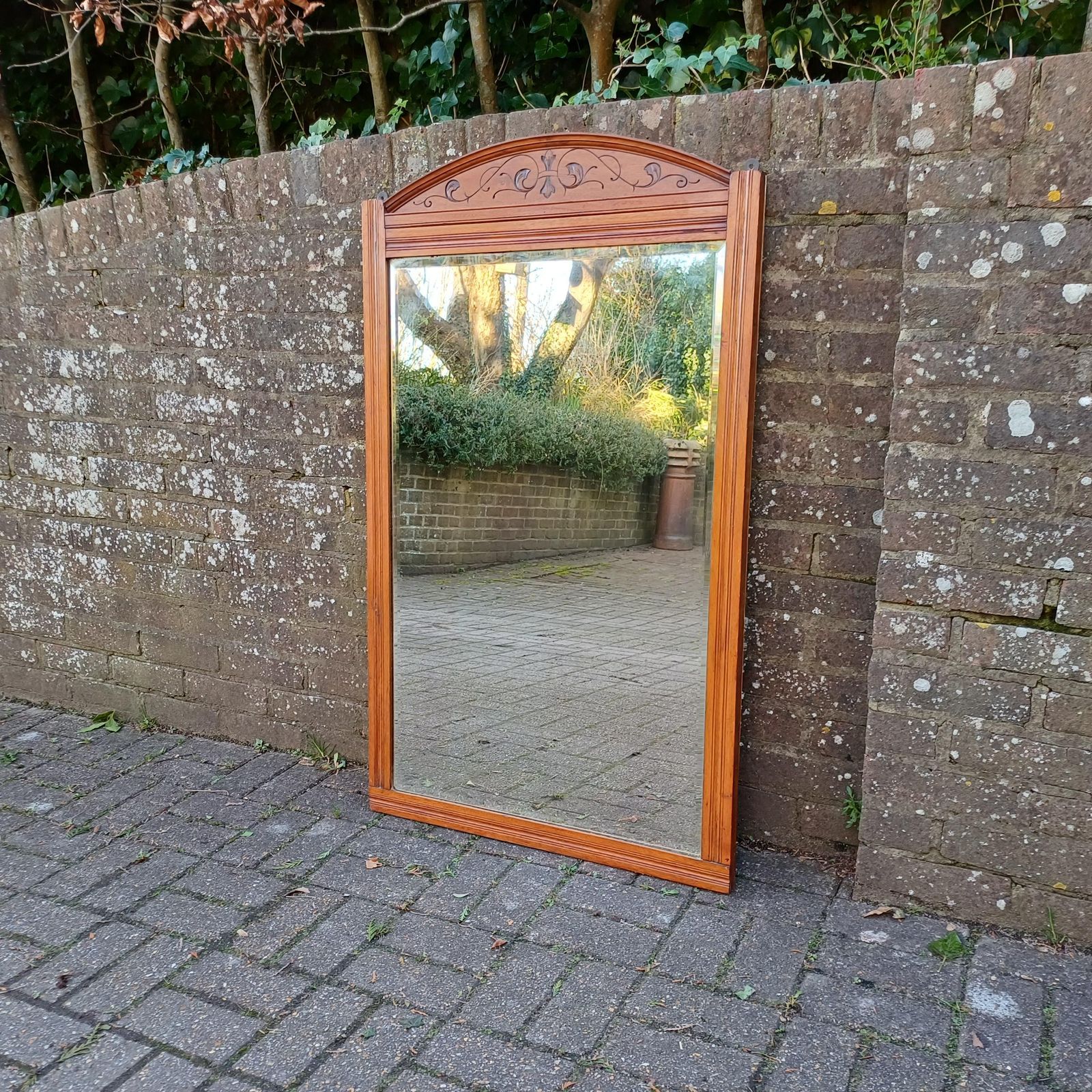 Huge Early 20th Century Large Over Mantel Or Wall Mirror – Exceptional Craftsmanship, Elegant Design 118 X 69 Cm photo for sale