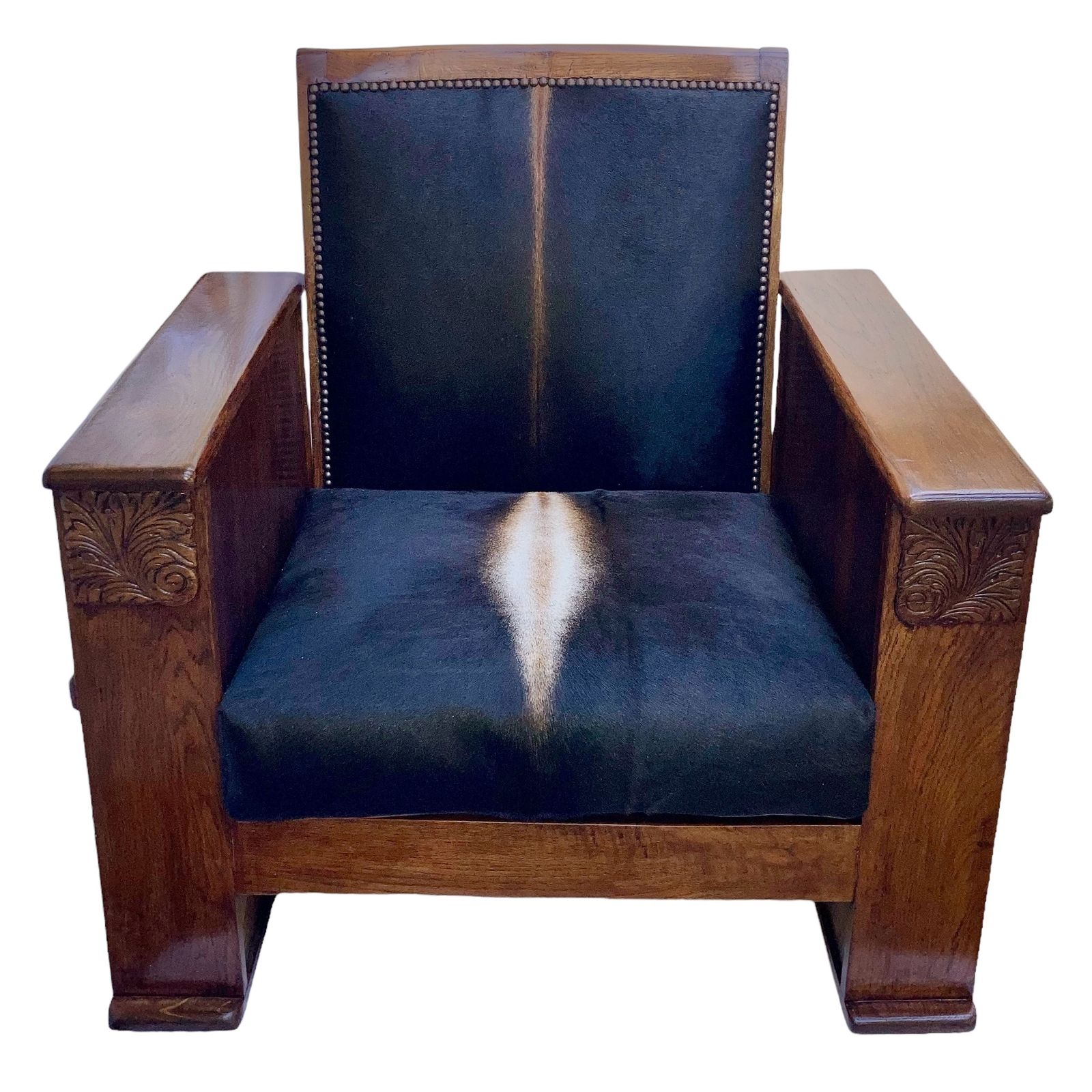 Heals Style Art Deco Library Armchair With Bookcase And Drinks Compartment In South American Cowhide Fully Restored photo furniture