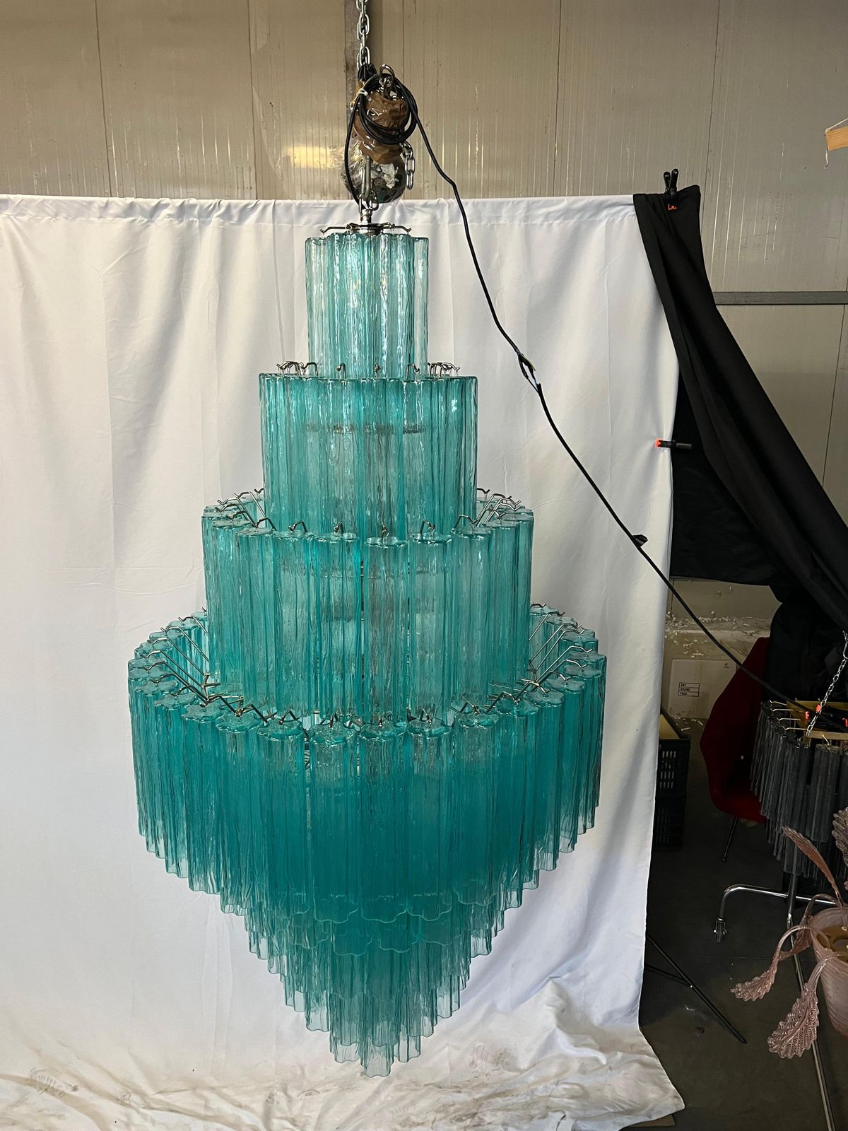 photo buy Majestic Aquamarine  Murano Chandelier By Valentina Planta