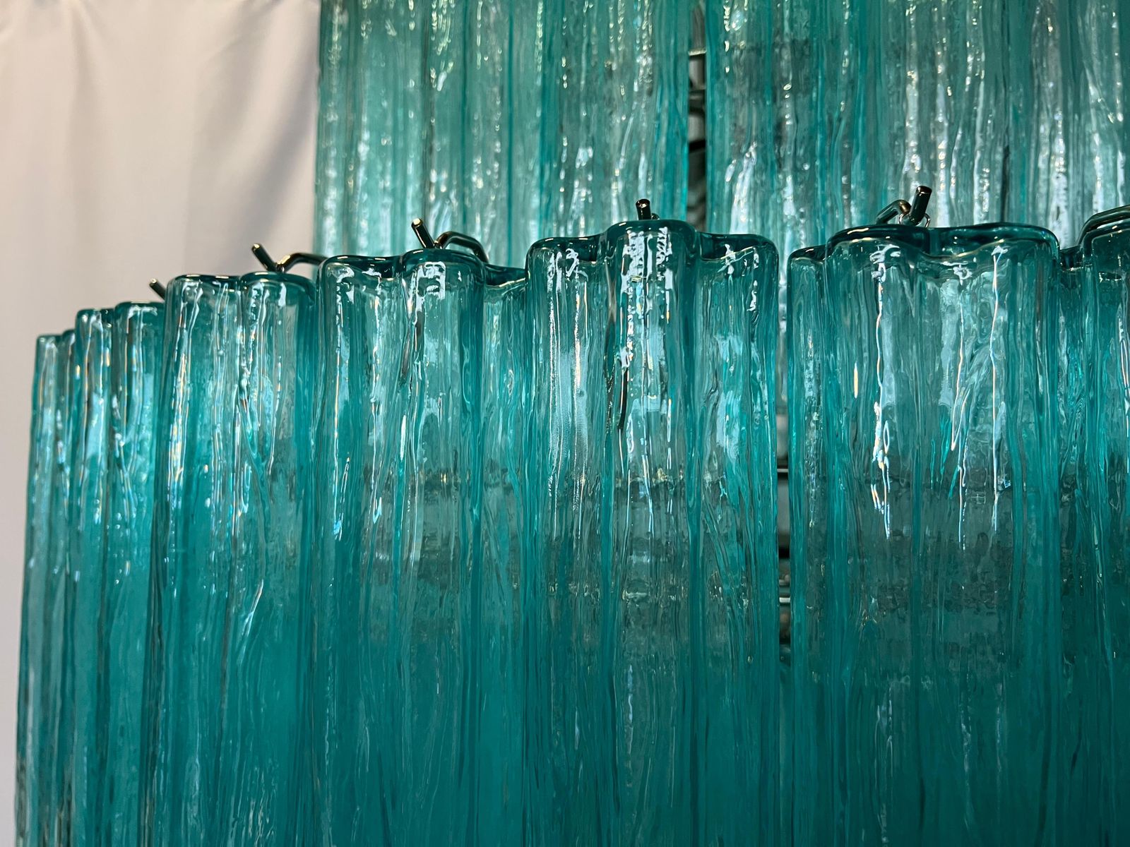 photo vintage Majestic Aquamarine  Murano Chandelier By Valentina Planta