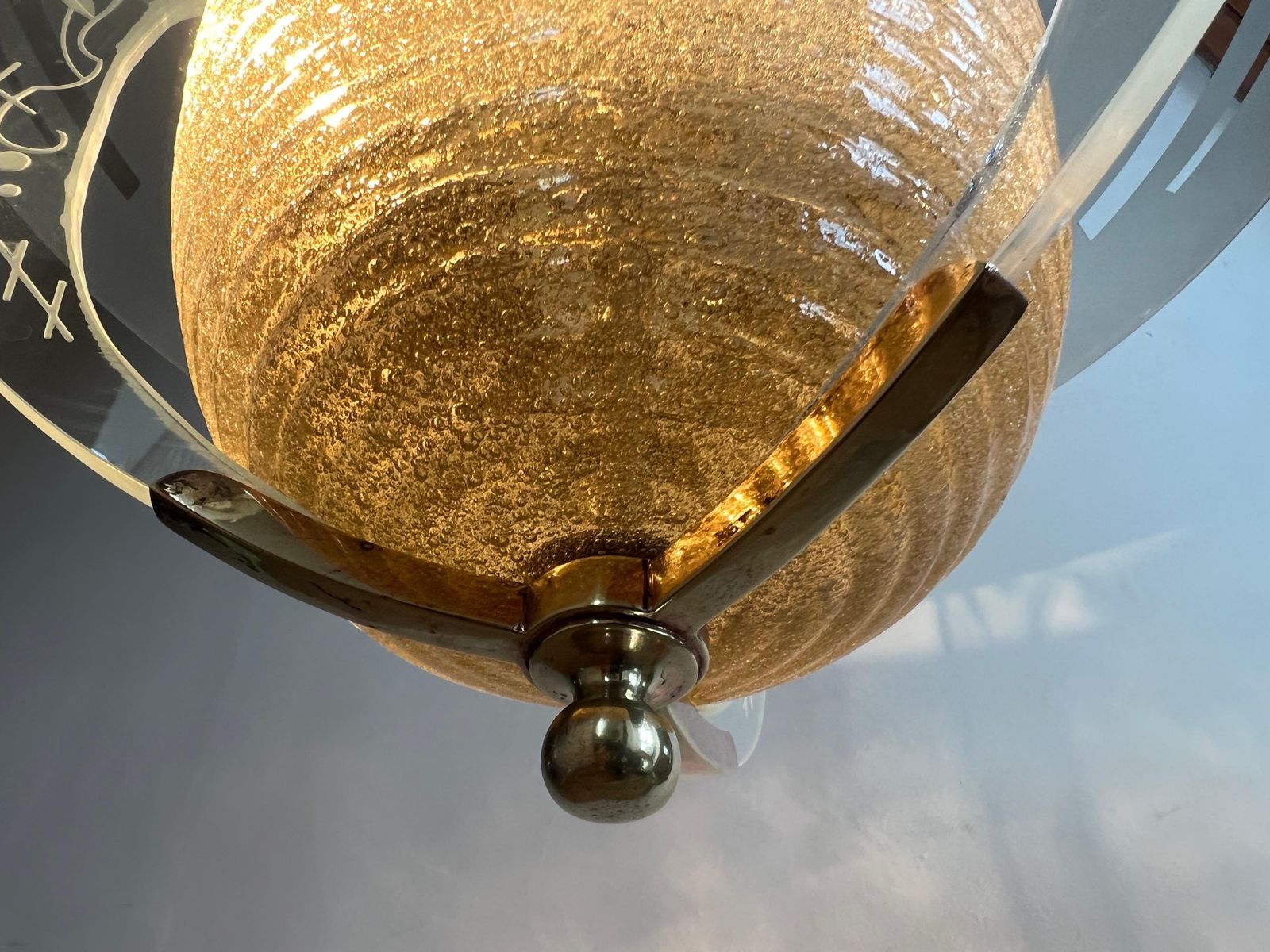Very Rare Italian Chandelier By Barovier & Toso, Murano, 1950s photo vinterior