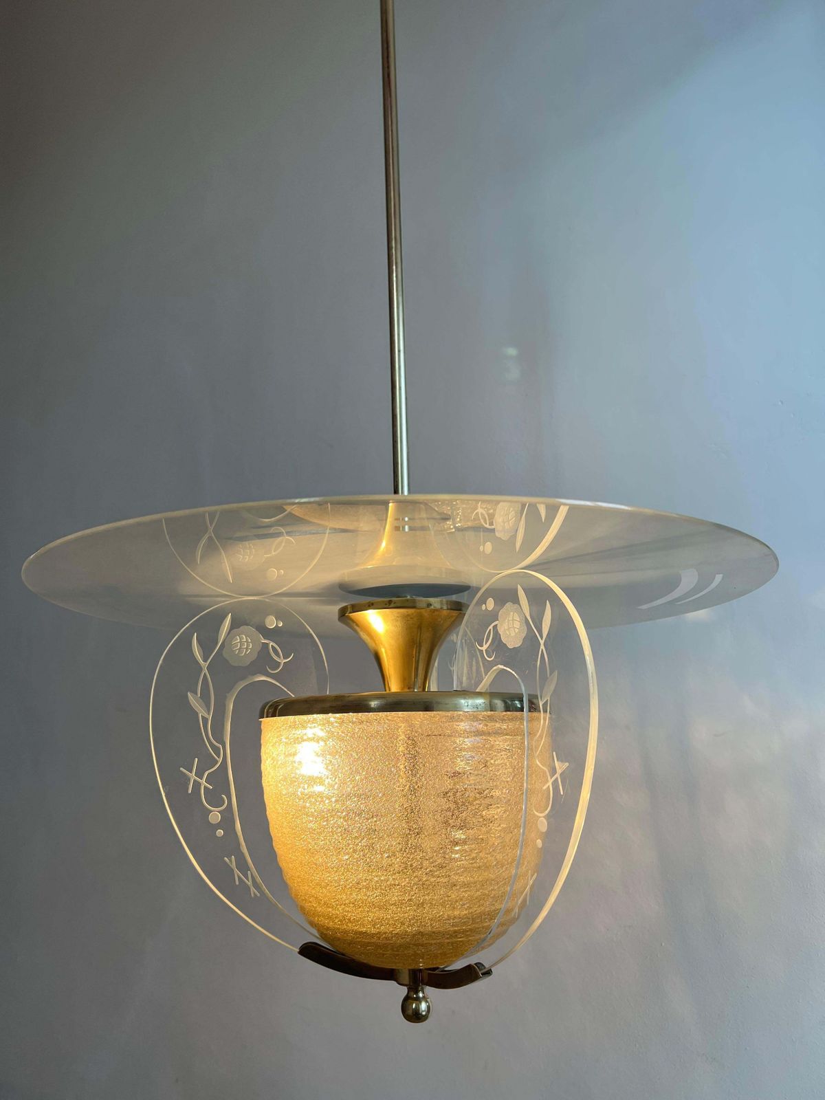 Very Rare Italian Chandelier By Barovier & Toso, Murano, 1950s photo buy