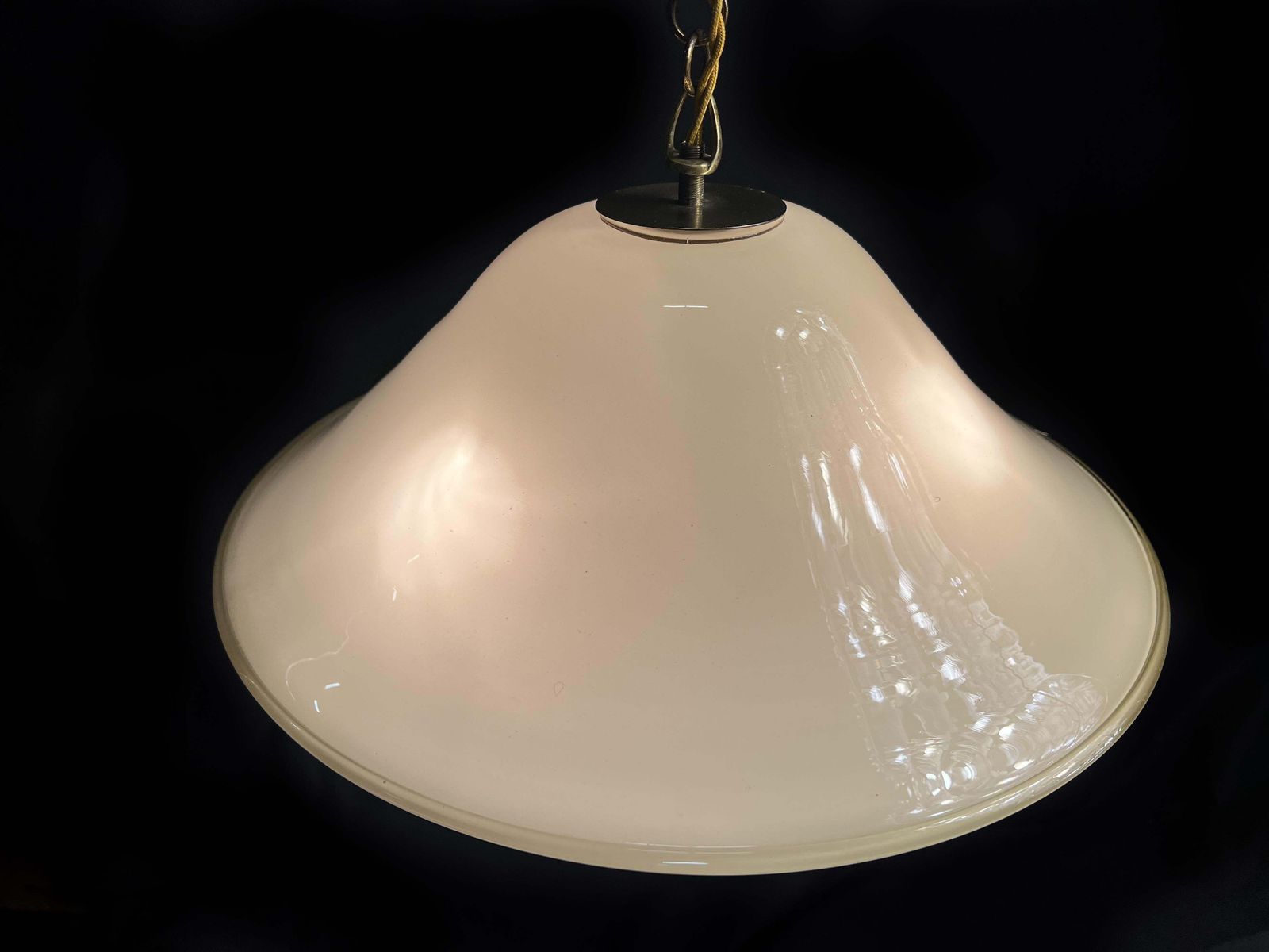 Lighting Italian Chandelier Gold Inclusion By Barovier & Toso, Murano, 1940s photo