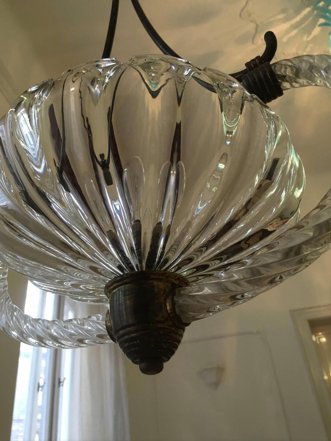 Art Deco Italian Chandelier By Ercole Barovier, Murano, 1940 photo furniture