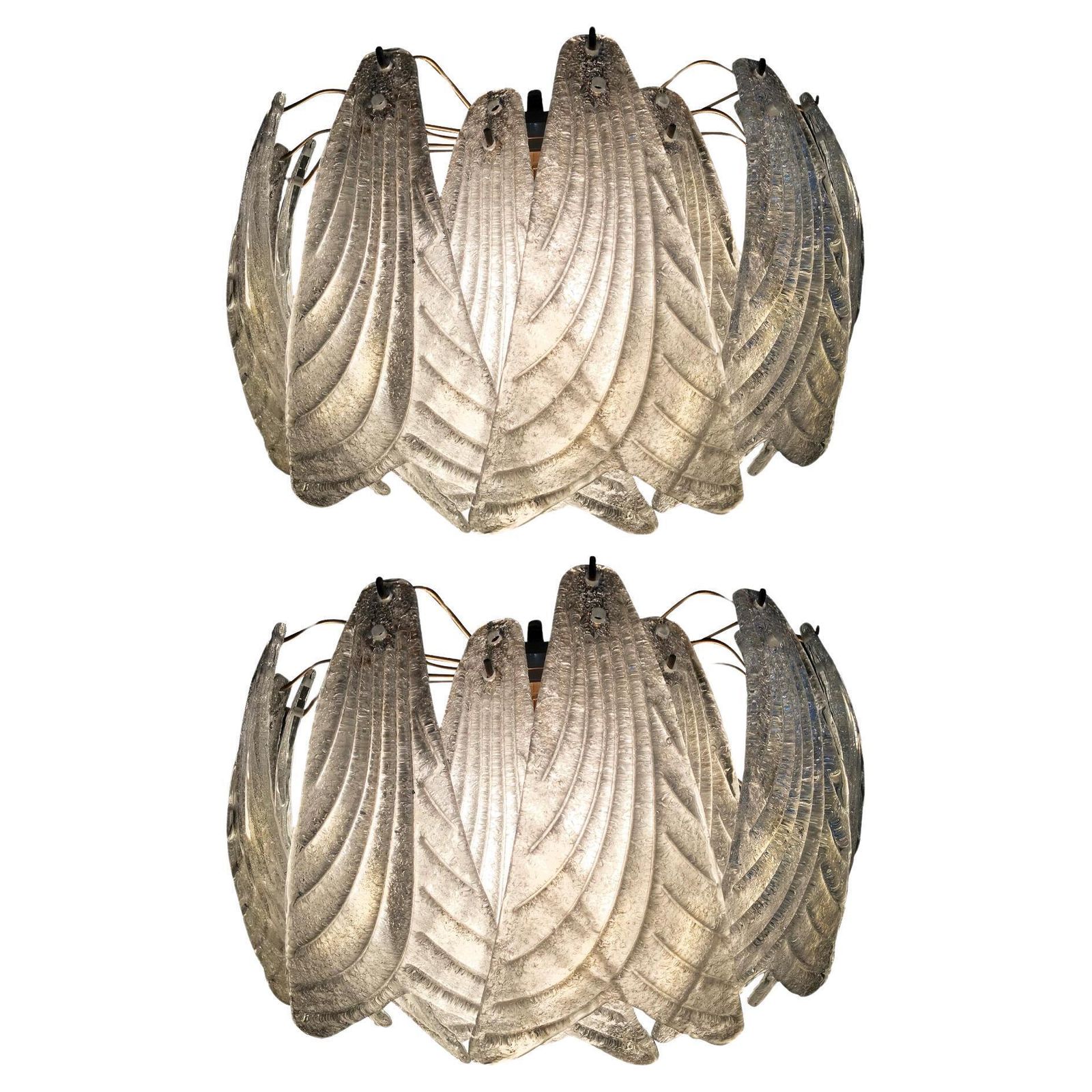 Pair Of Italian Sconces Barovier & Toso Style, Murano, 1970