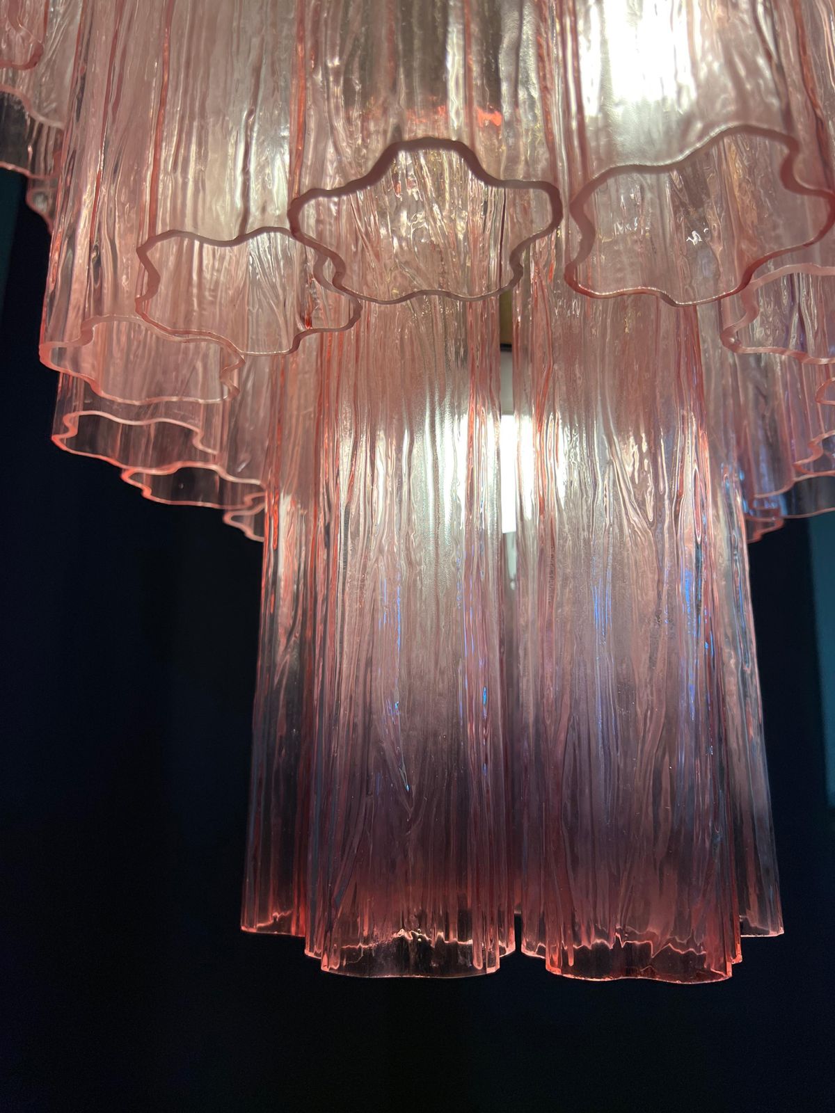 3844.0 Charming Talian Pink Chandelier By Valentina Planta, Murano photo