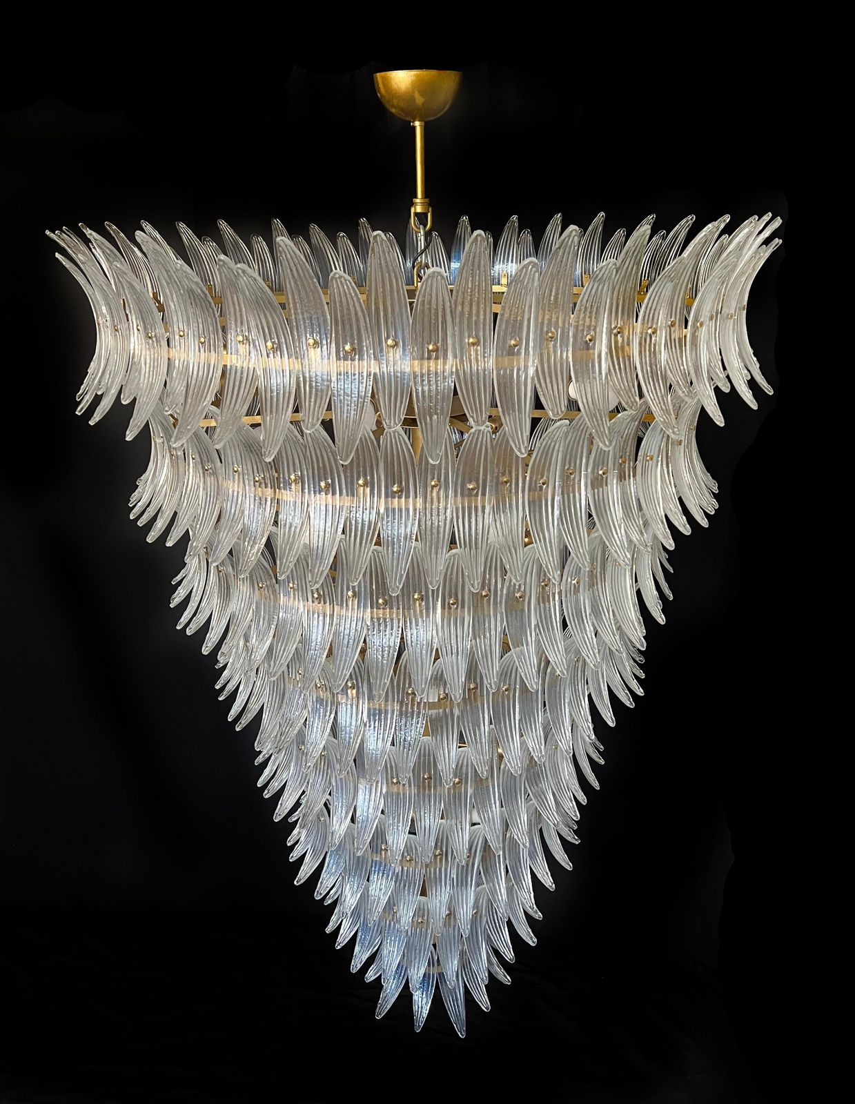 Giant Royal Pearl Palmette Chandelier, Murano photo Lighting