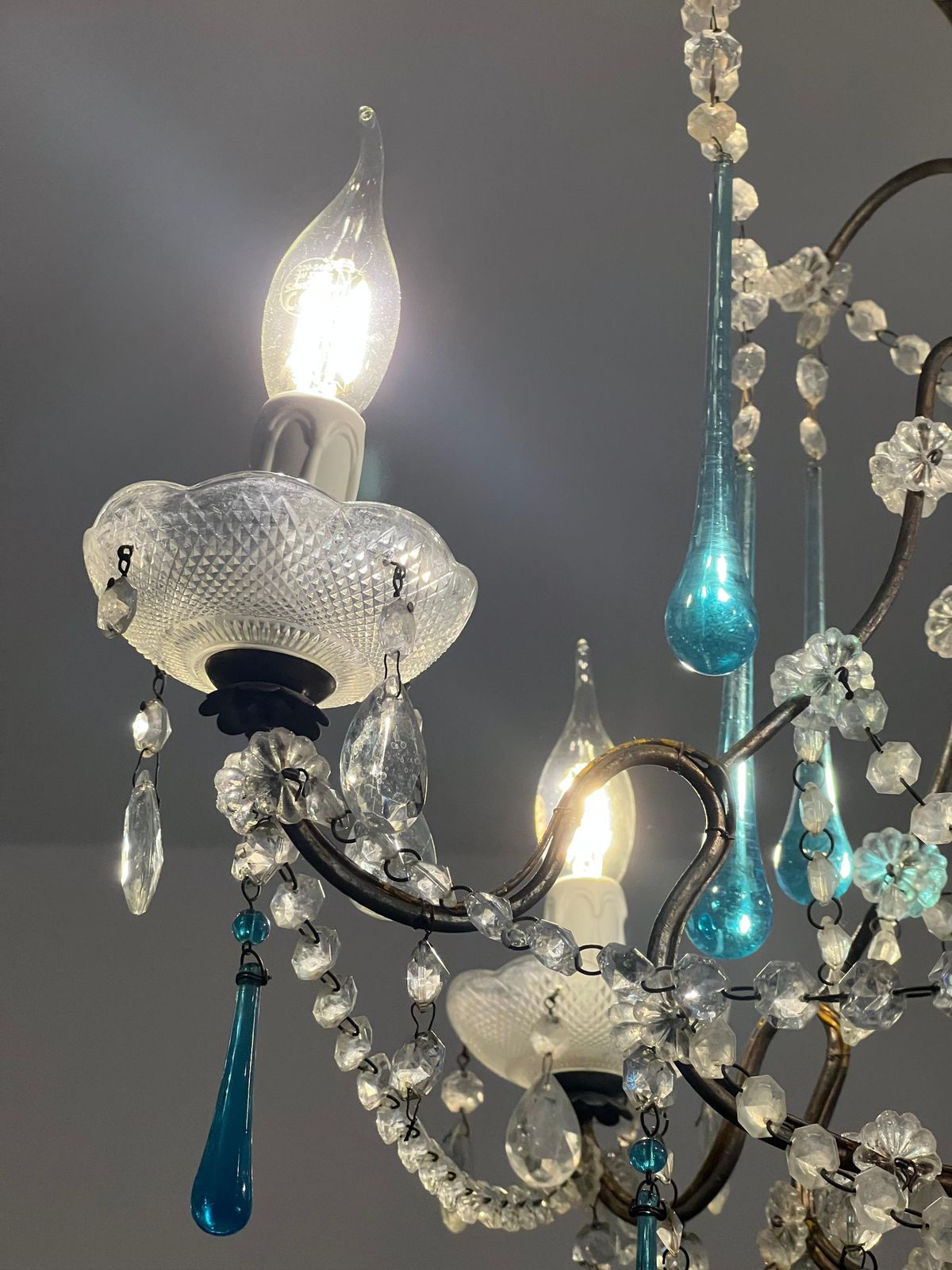 photo vinterior Greta Garbo's Tears Murano Chandelier 1980s