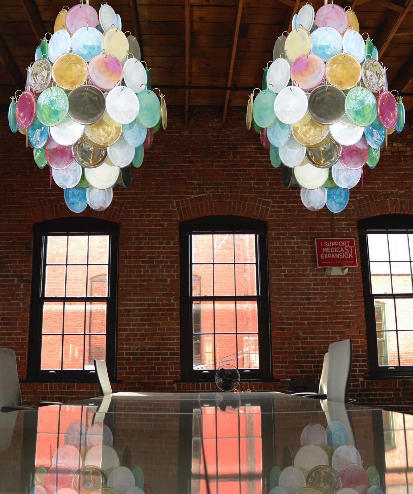 Pair Mid Century Italian Arlecchino Murano Chandeliers photo for sale