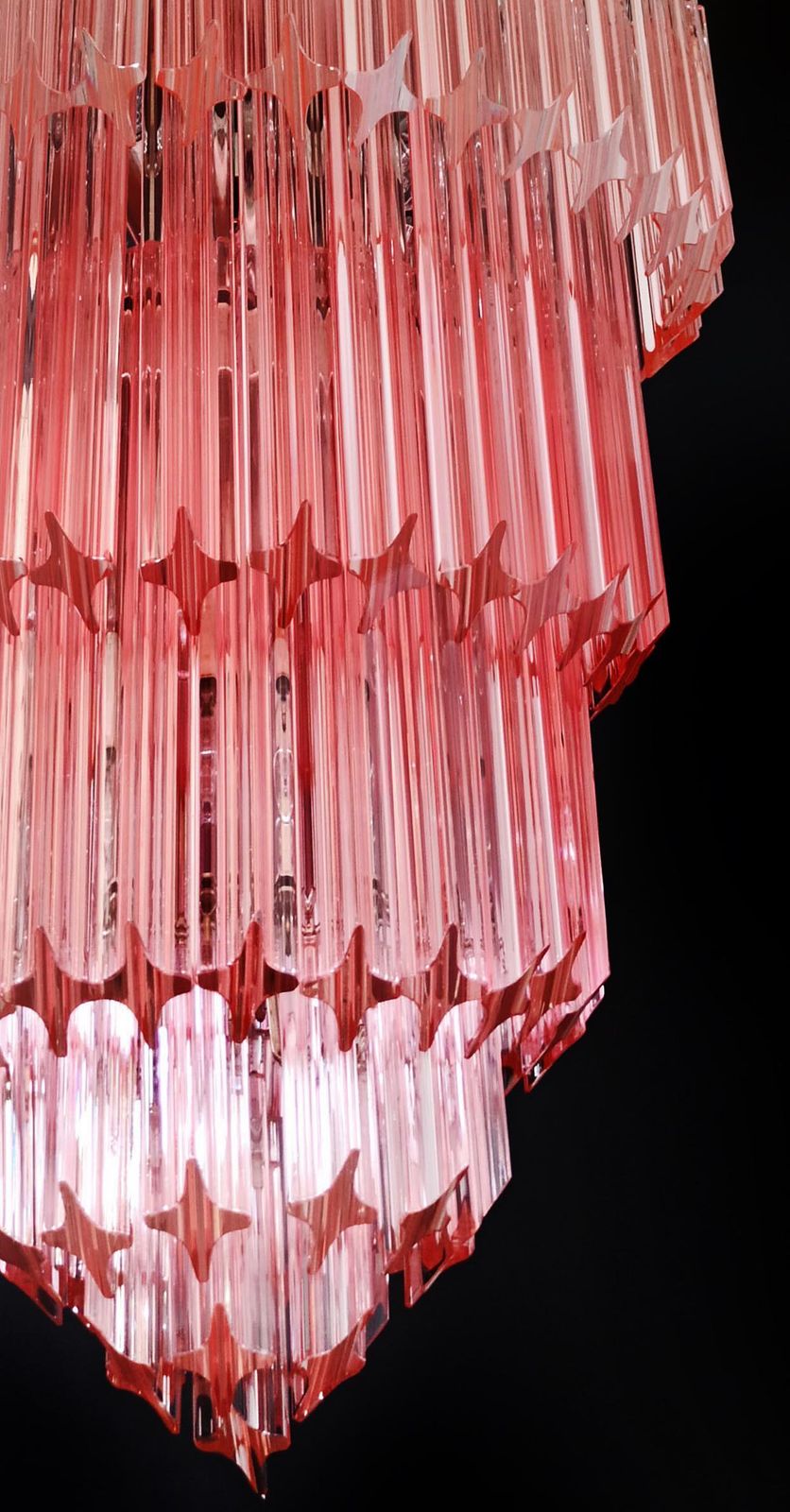 Beautiful Pink Murano Glass Chandeliers   112 Pink Quadriedri photo vinterior