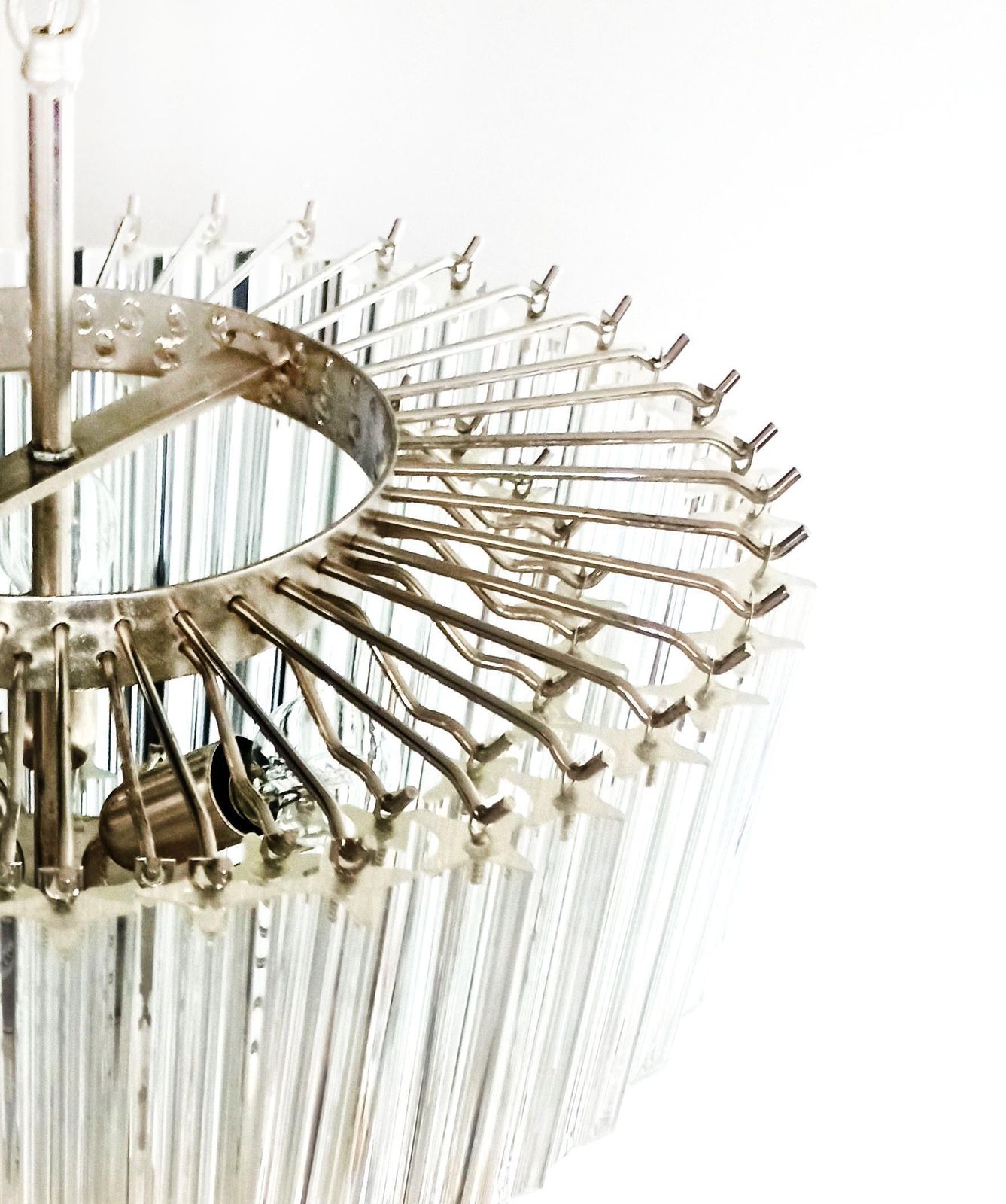 Elegant Stylish Murano Glass Chandeliers   112 Transparent Quadriedri photo vinterior