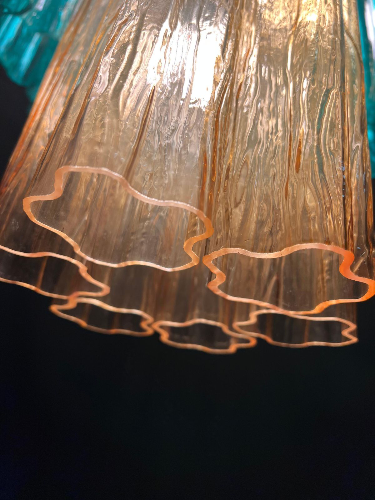 Charming Emerald And Gold Italian Chandelier By Valentina Planta. Murano photo buy