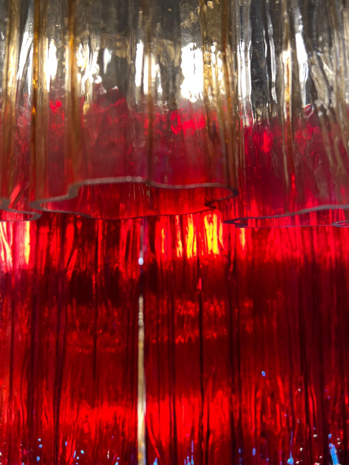 Amazing Italian Red And Gold Chandelier By Valentina Planta, Murano photo vinterior