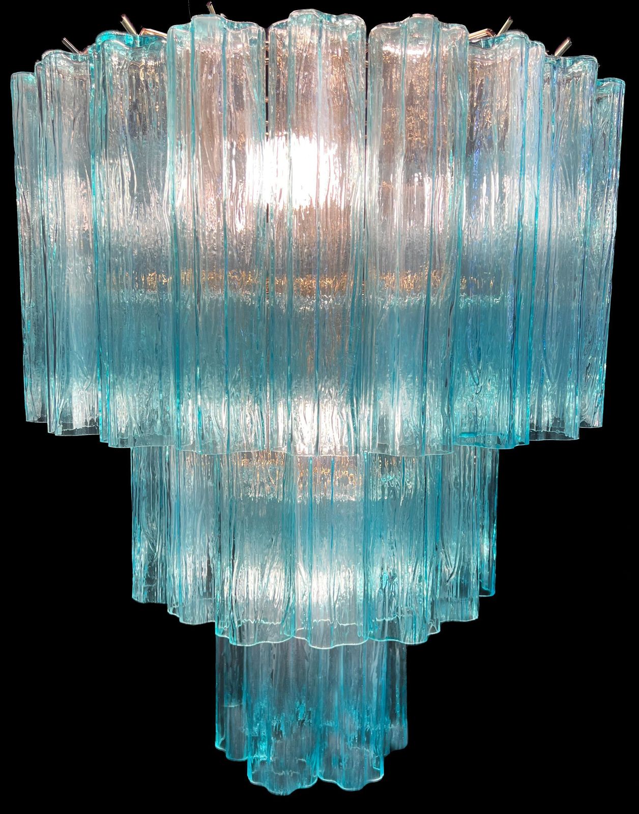 photo furniture Pair Fine And Precious Blue Italian Chandeliers By Valentina Planta, Murano