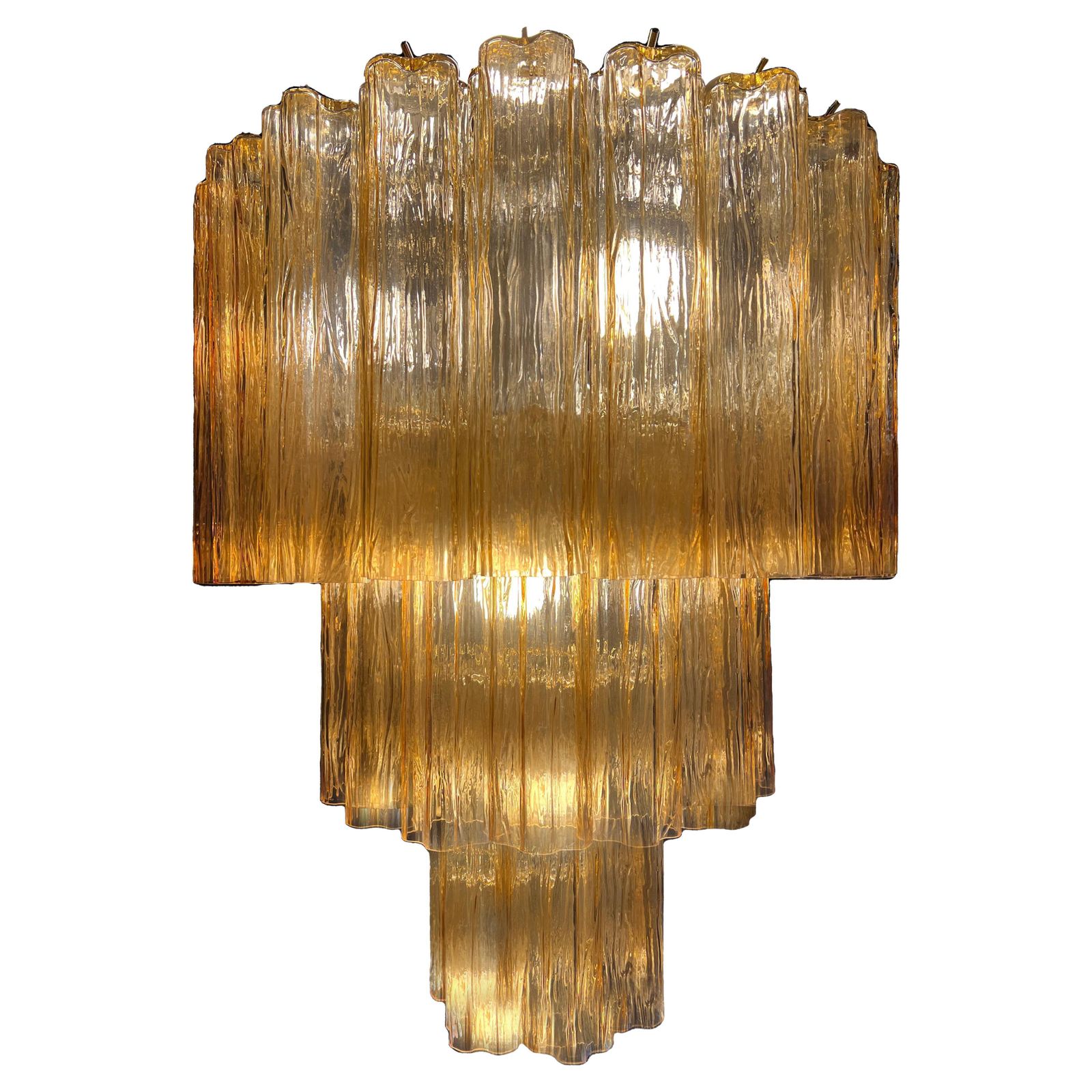 Charming Talian Amber Chandelier By Valentina Planta, Murano
