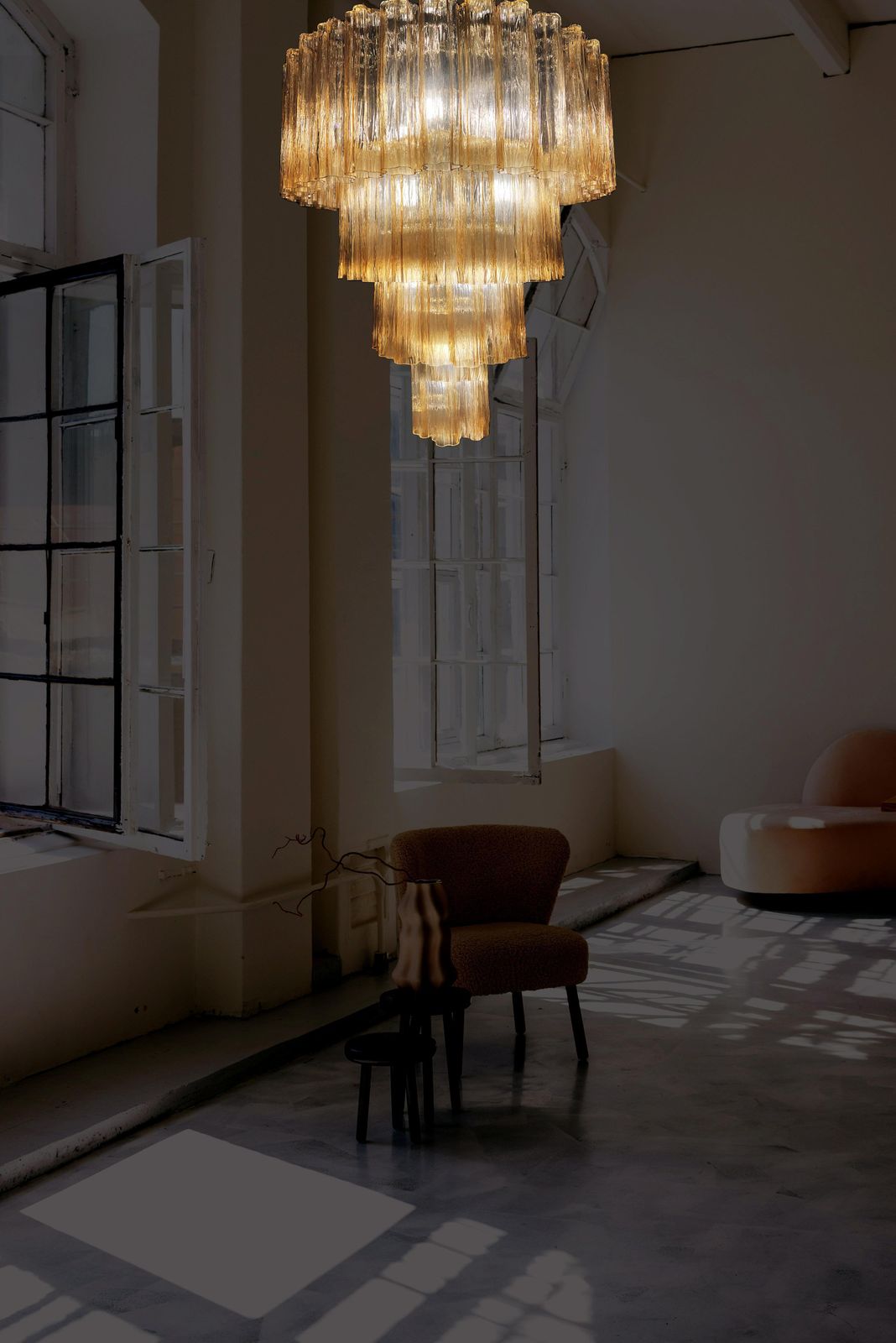 Charming Italian Chandelier By Valentina Planta, Murano photo vintage