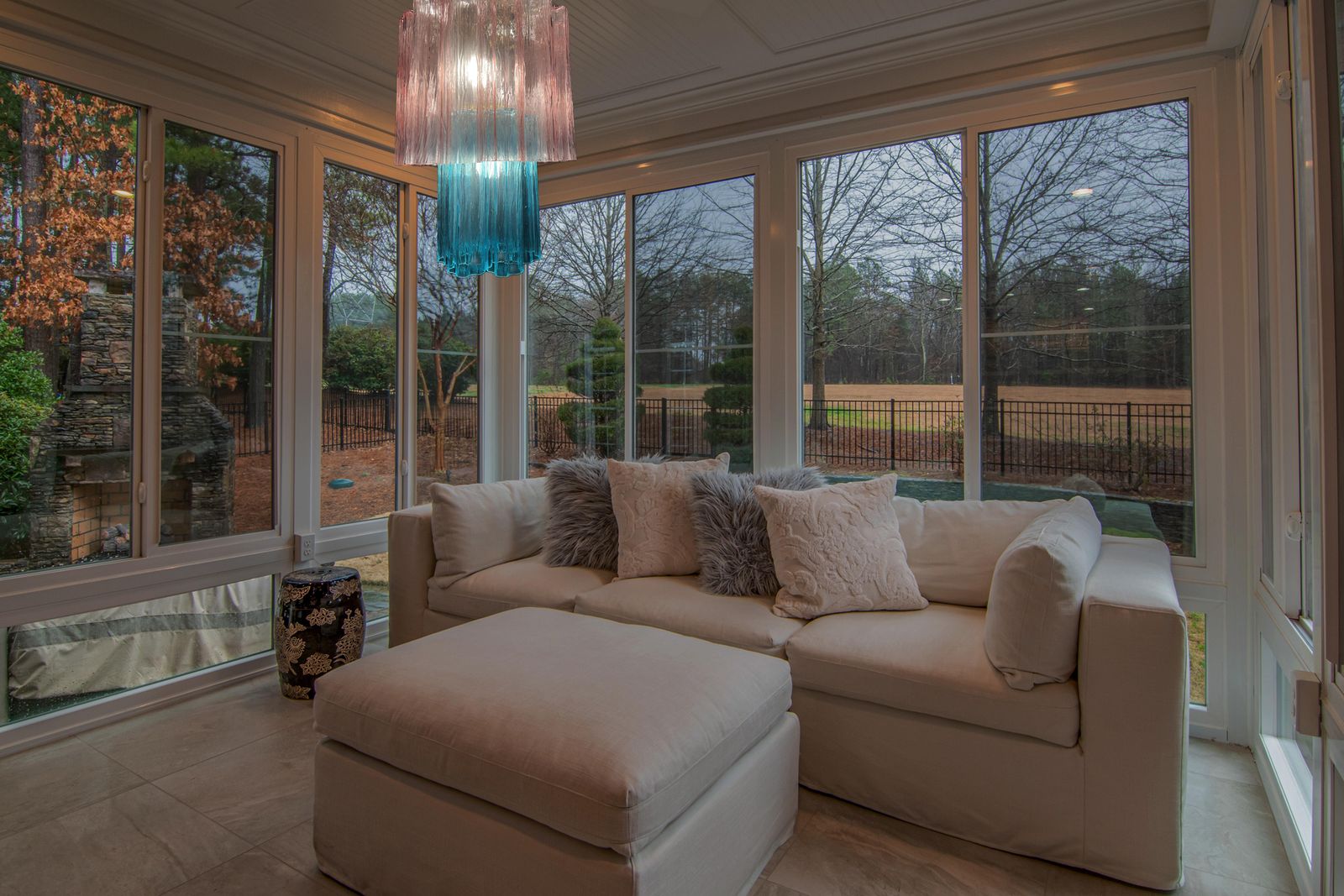 Amazing Pair Of Italian Pink Blue Chandeliers By Valentina Planta, Murano photo furniture