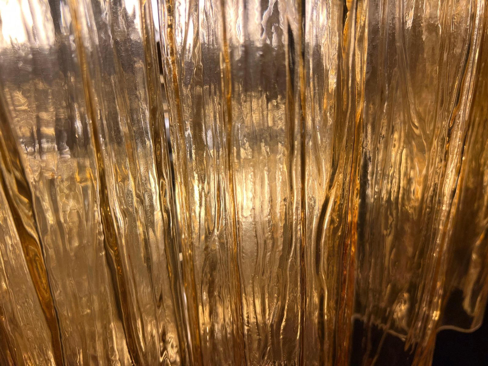 photo buy Charming Pair Of Italian Amber Chandeliers By Valentina Planta, Murano
