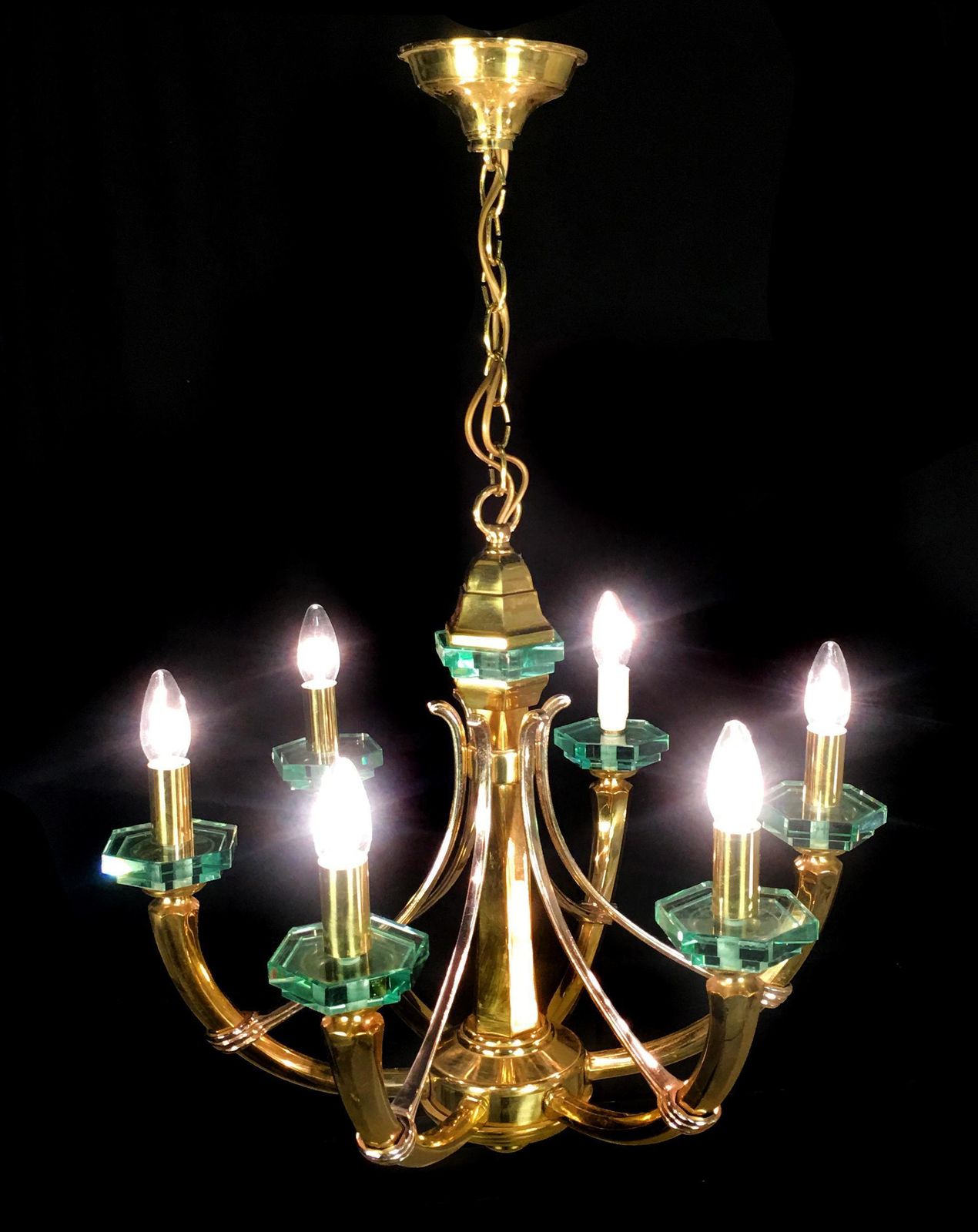 Lovely Chandelier Fontana Arte Style, 1960s photo Lighting