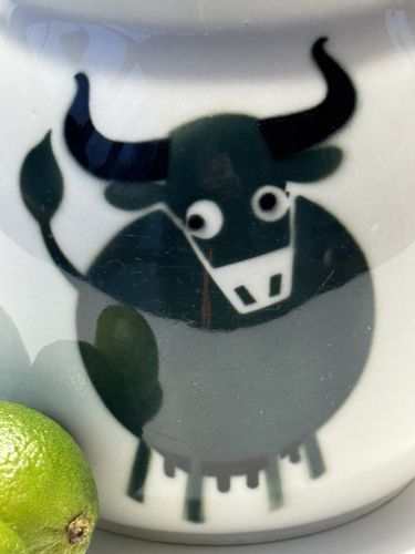 photo vintage Vintage Arabia Finland Heluna Large Green Cow Jug By Anja Juurikkala Kl2 1970s