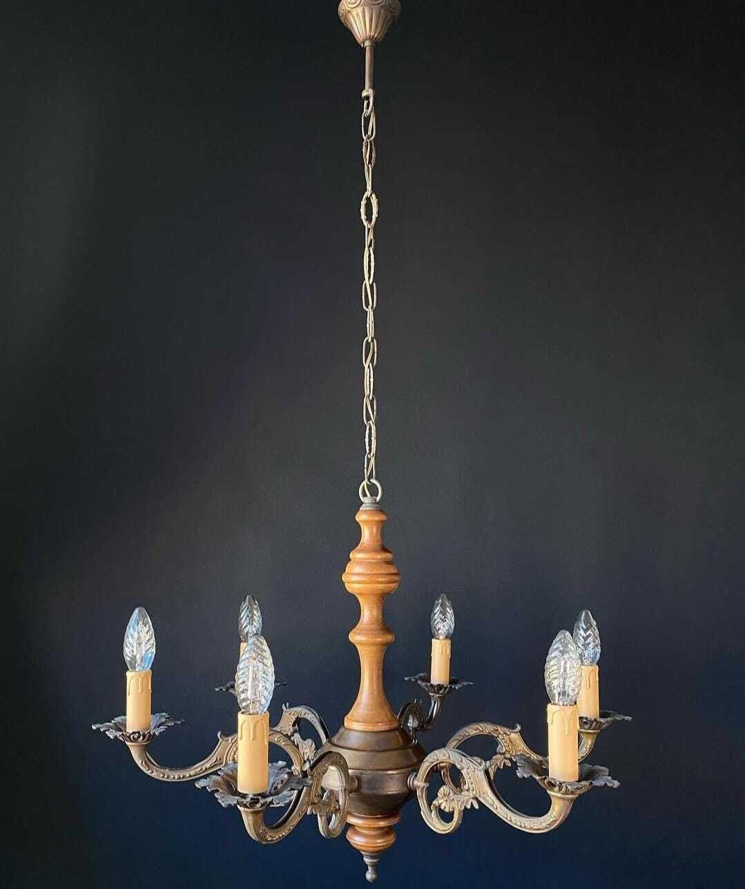 Large Wood Antique Chandelier, 1960s photo furniture