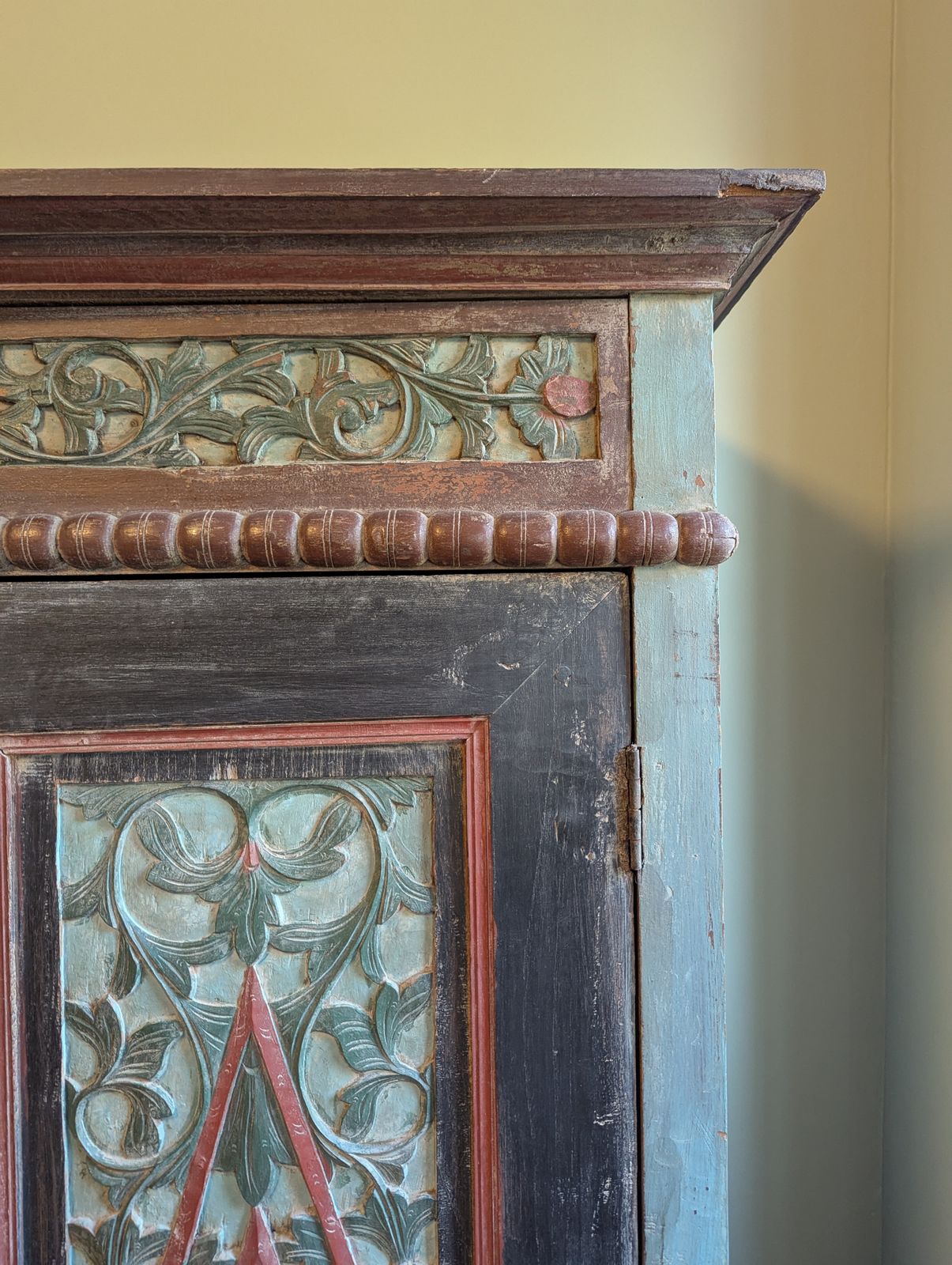 Indonesian Lemuri Cabinet With Carved Geometric Garden Motifs photo vinterior