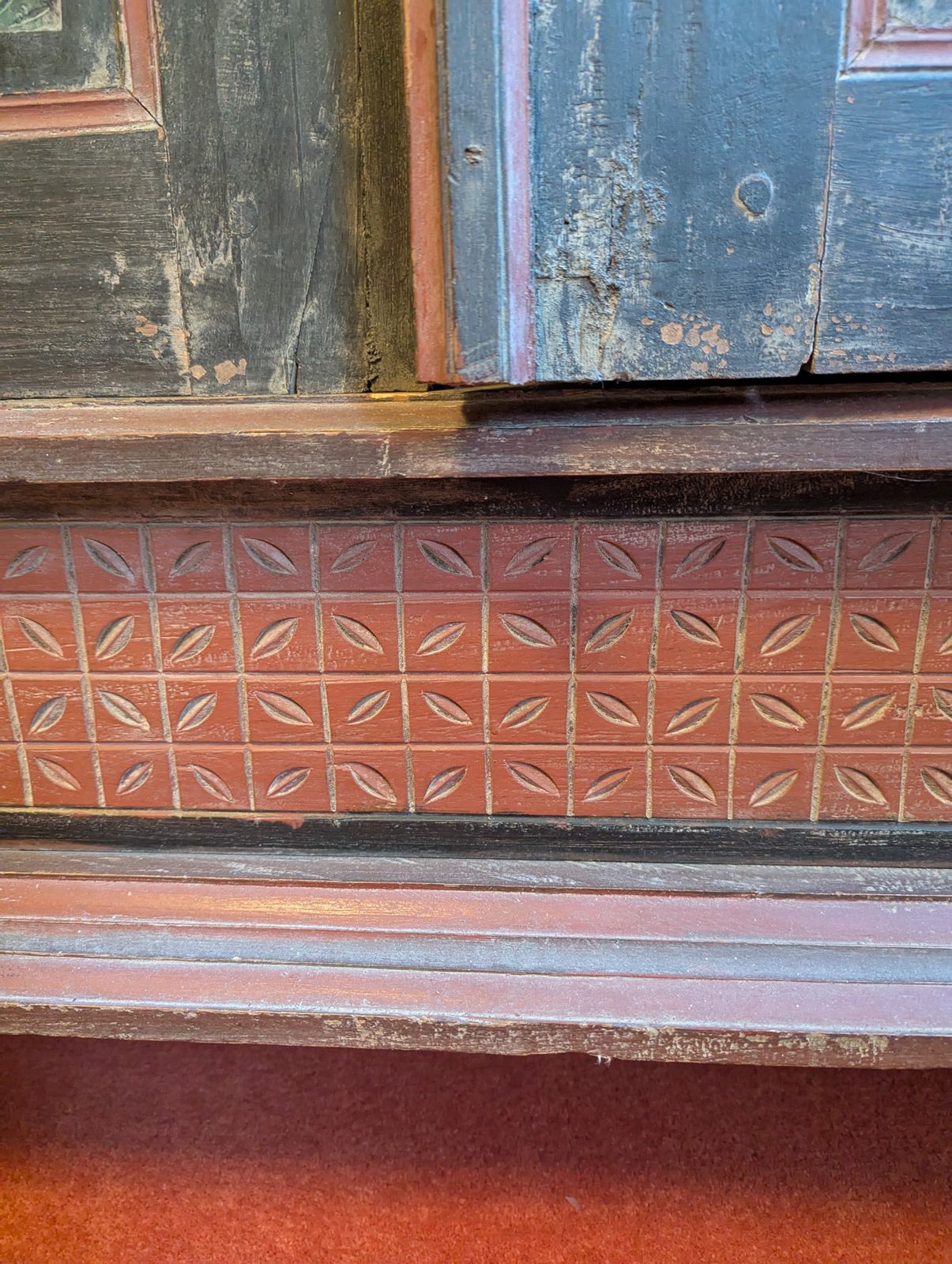 Indonesian Lemuri Cabinet With Carved Geometric Garden Motifs photo buy