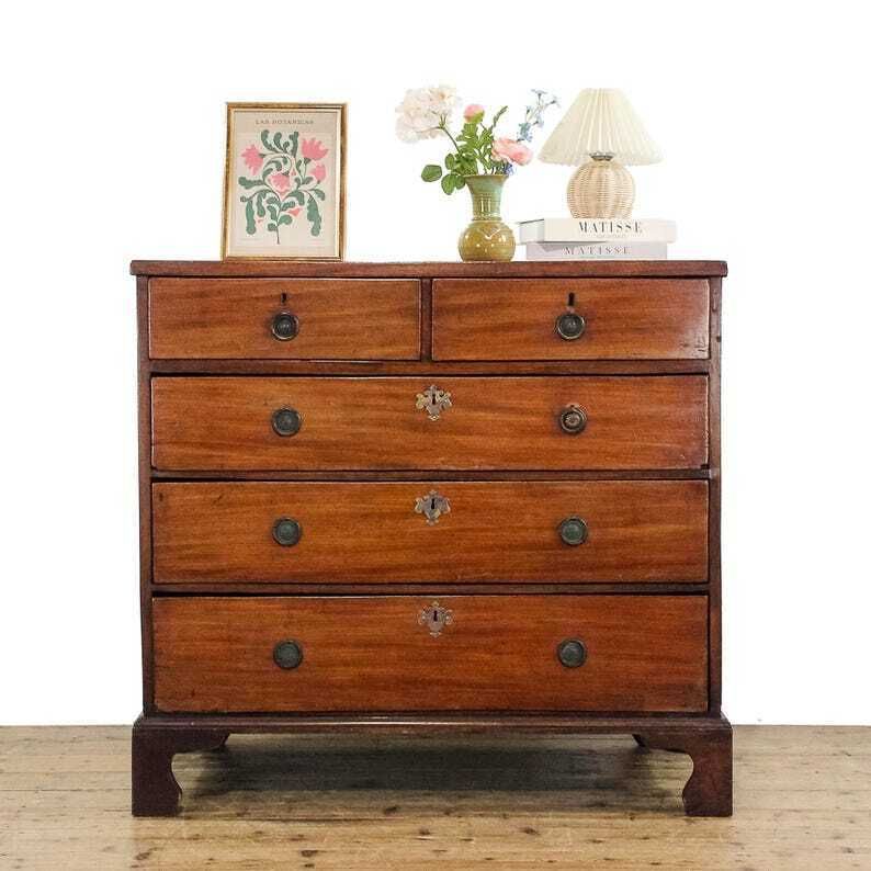 Antique 19th Century Mahogany Chest Of Drawers | Antique Storage | Bedroom Drawers | Antique Chest Of Drawer (M 5883)