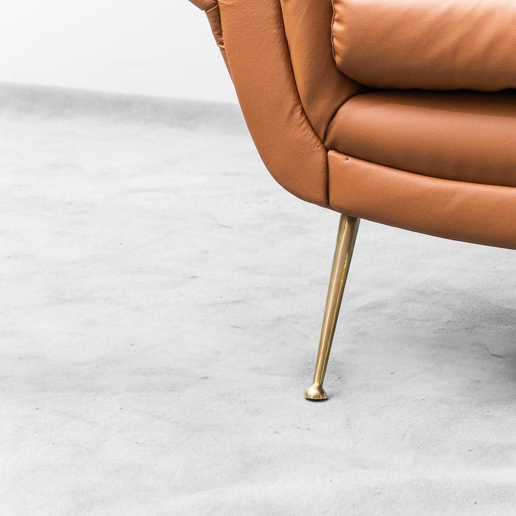 Eco Leather Armchair Gigi Radice Minotti 1950s Vintage Modern Antiques photo for sale