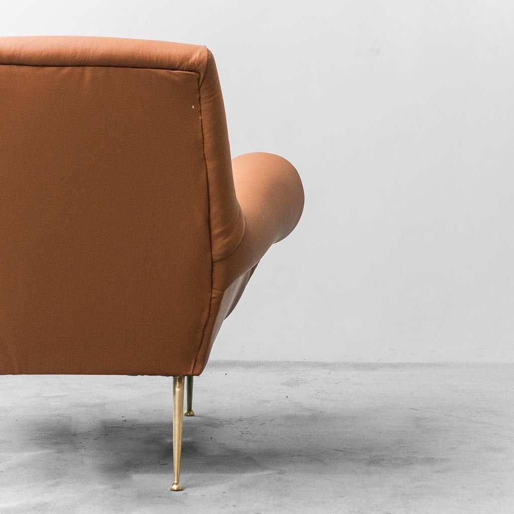 Eco Leather Armchair Gigi Radice Minotti 1950s Vintage Modern Antiques photo buy