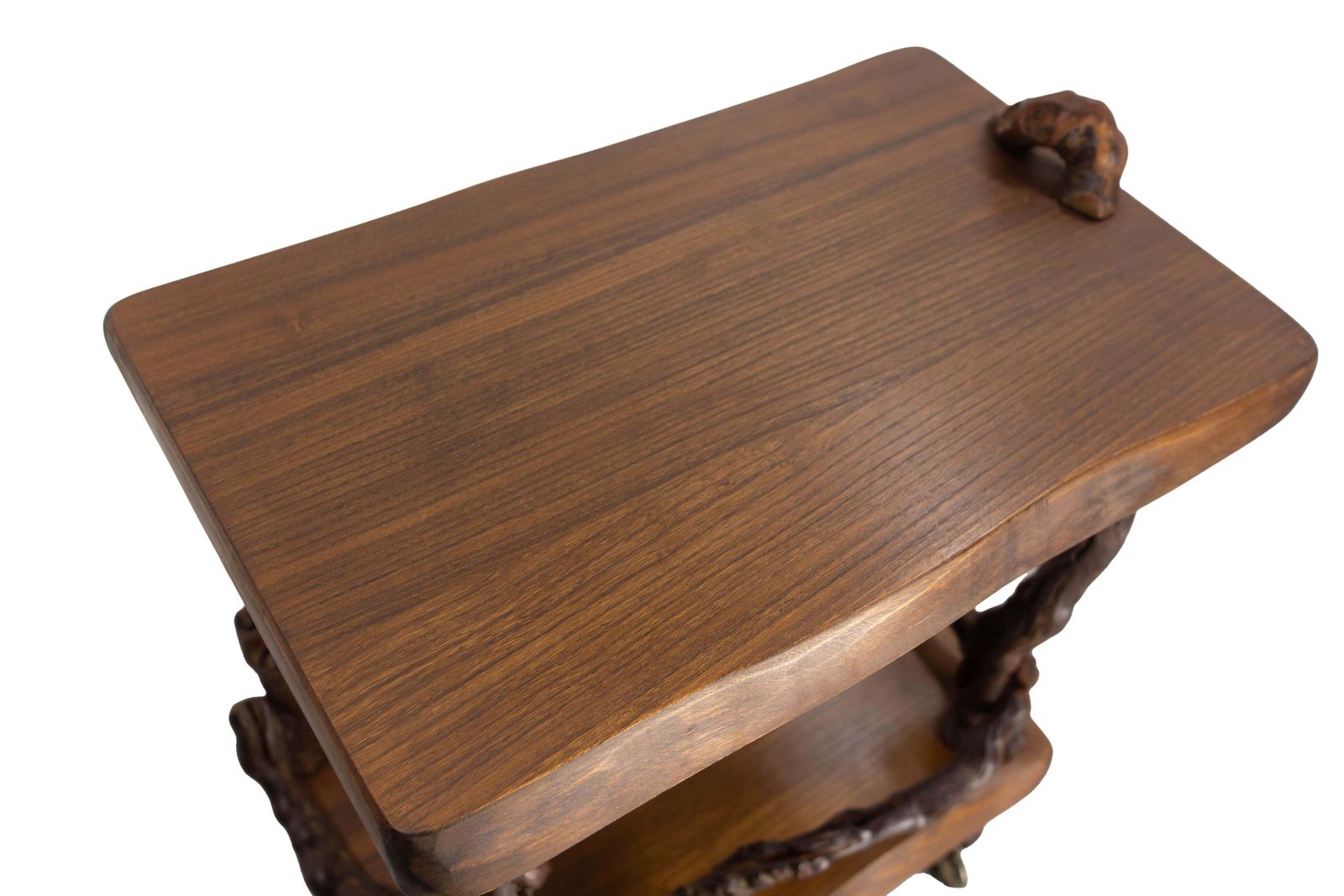 Midcentury Serving Trolley Table Vine Wood And Elm Bar Cart Circa 1960 photo vintage