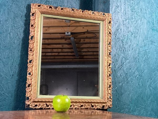 A Charming Antique Wood And Gesso Gilt Wall Mirror photo 95.0