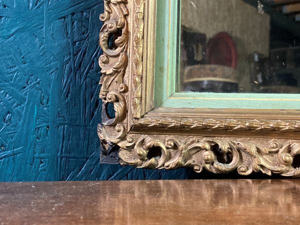 A Charming Antique Wood And Gesso Gilt Wall Mirror photo vinterior
