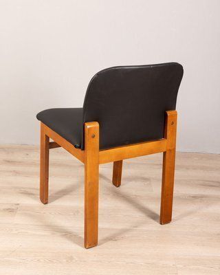 Vintage Italian Chairs In Black Leather, Set Of 4 photo Furniture