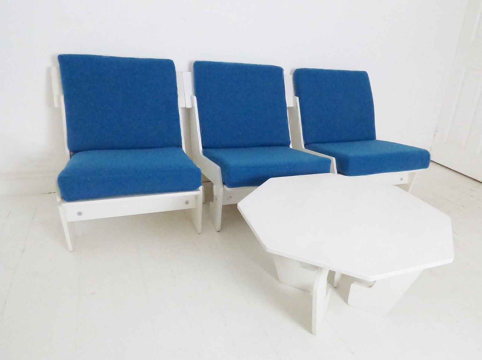 Stunning Vintage Modular Pop Art Plywood Lounge Chairs System & Table 1960's photo for sale