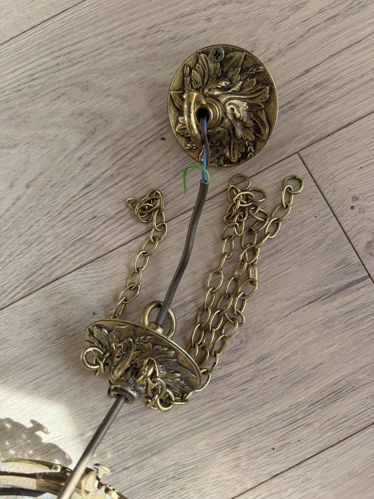 photo furniture 19th Century French Gilded Bronze And Crystal Ornate Chandelier