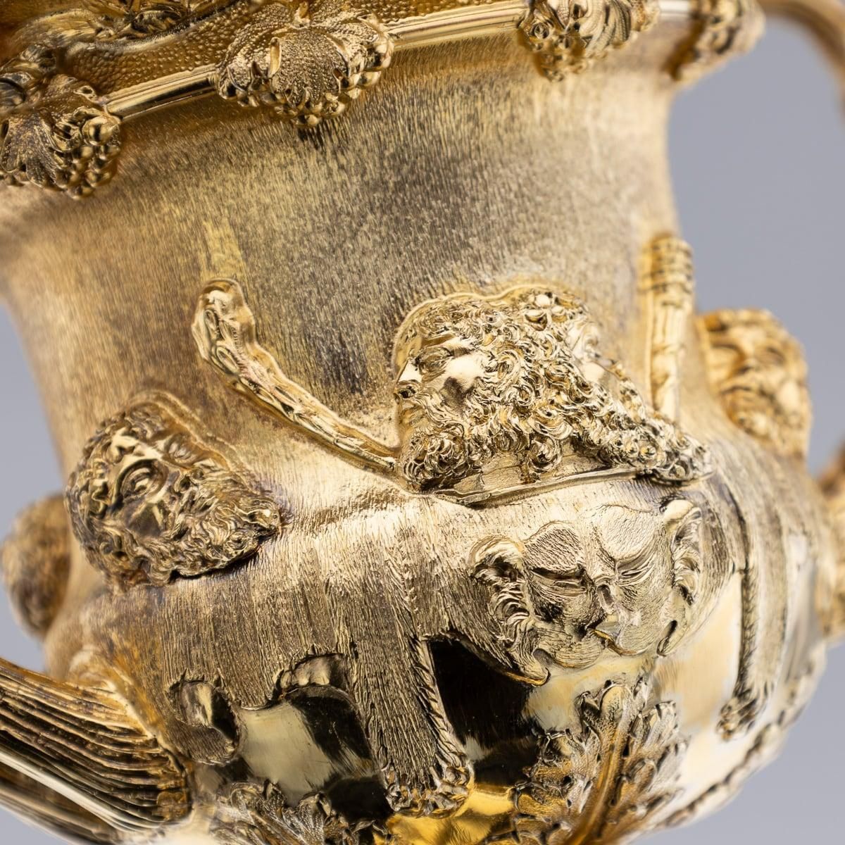 photo buy 20th Century British Pair Of Solid Silver Gilt Warwick Vases, Asprey C.1914
