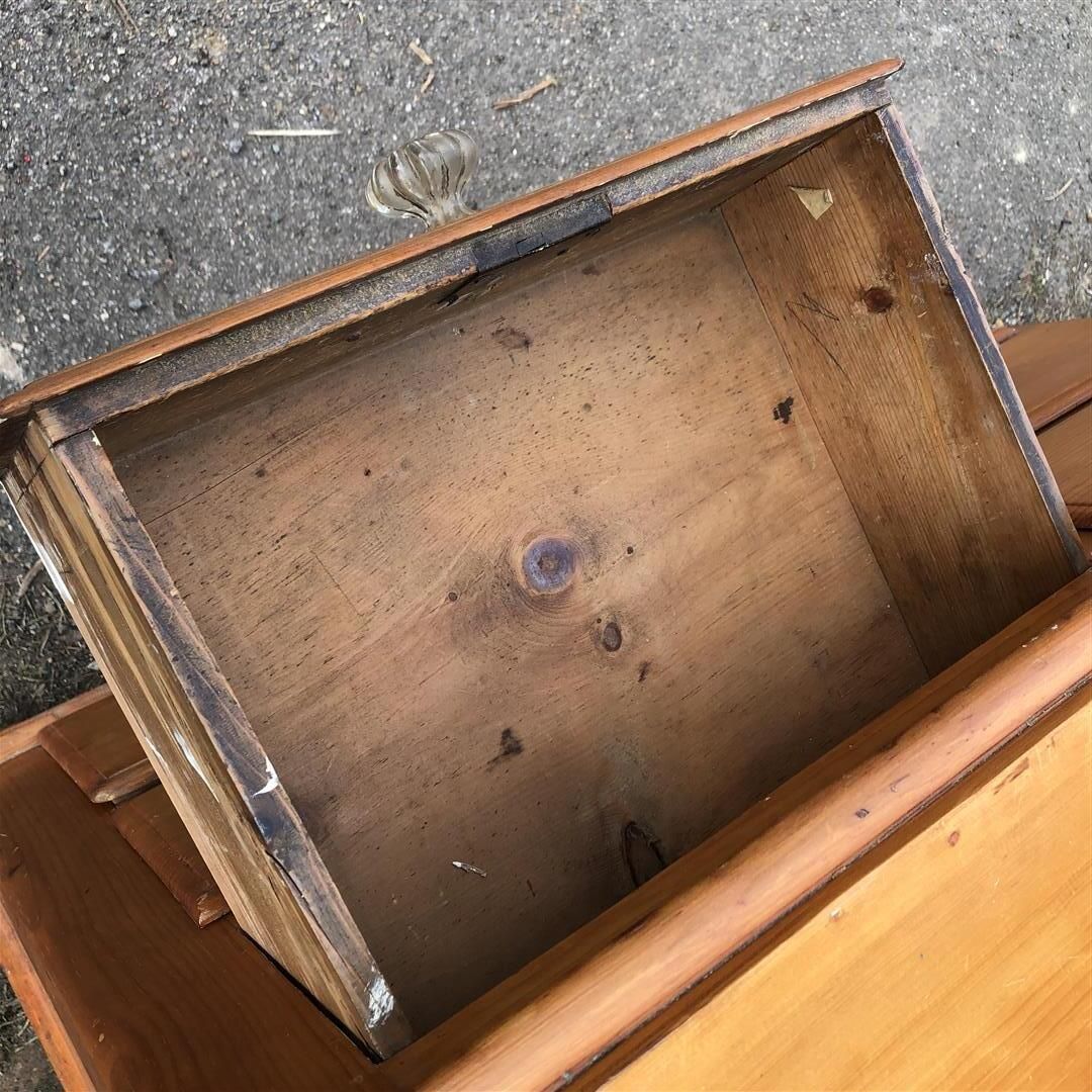 Antique Pine Small Two Over Two Chest Of Drawers Glass Handles 1900s photo vinterior