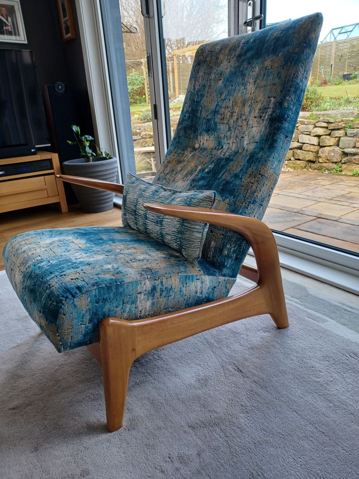 Pair Of Retro Recling Armchairs & Stools photo Furniture
