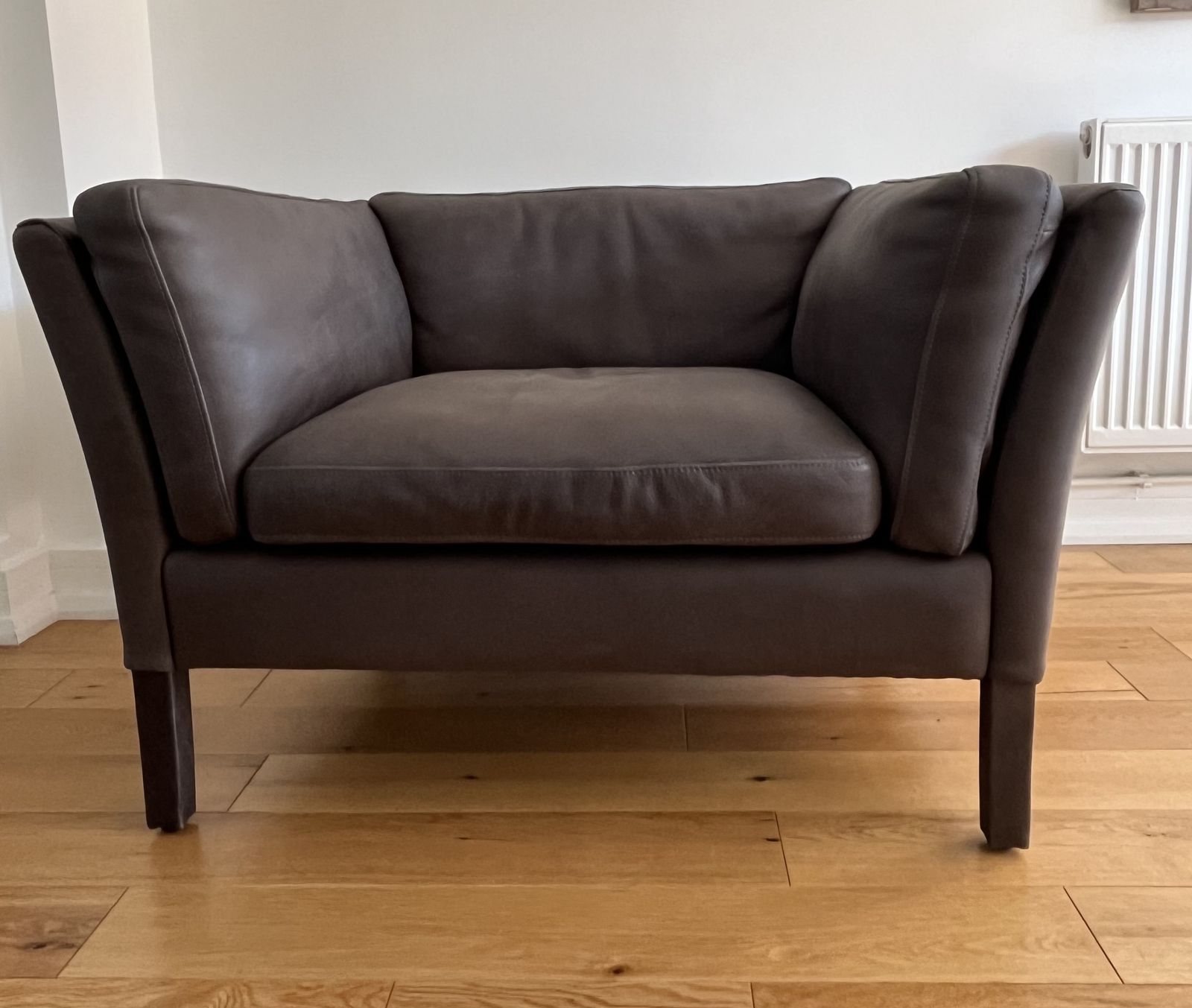 Halo Groucho Leather Armchair Graphite photo furniture