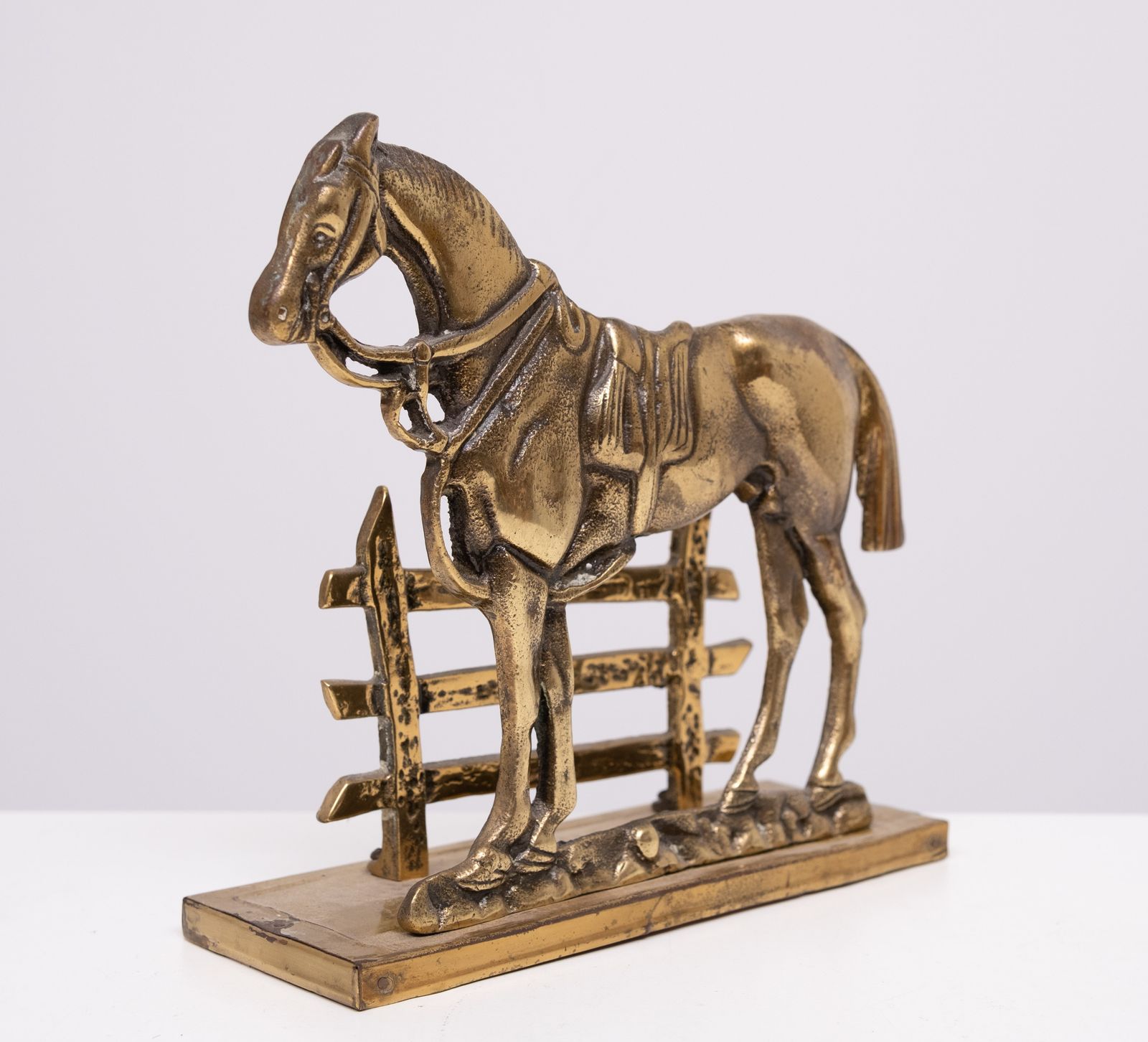 Very Nice Brass Letter Holder .Horse For A Fence . 1950s photo furniture
