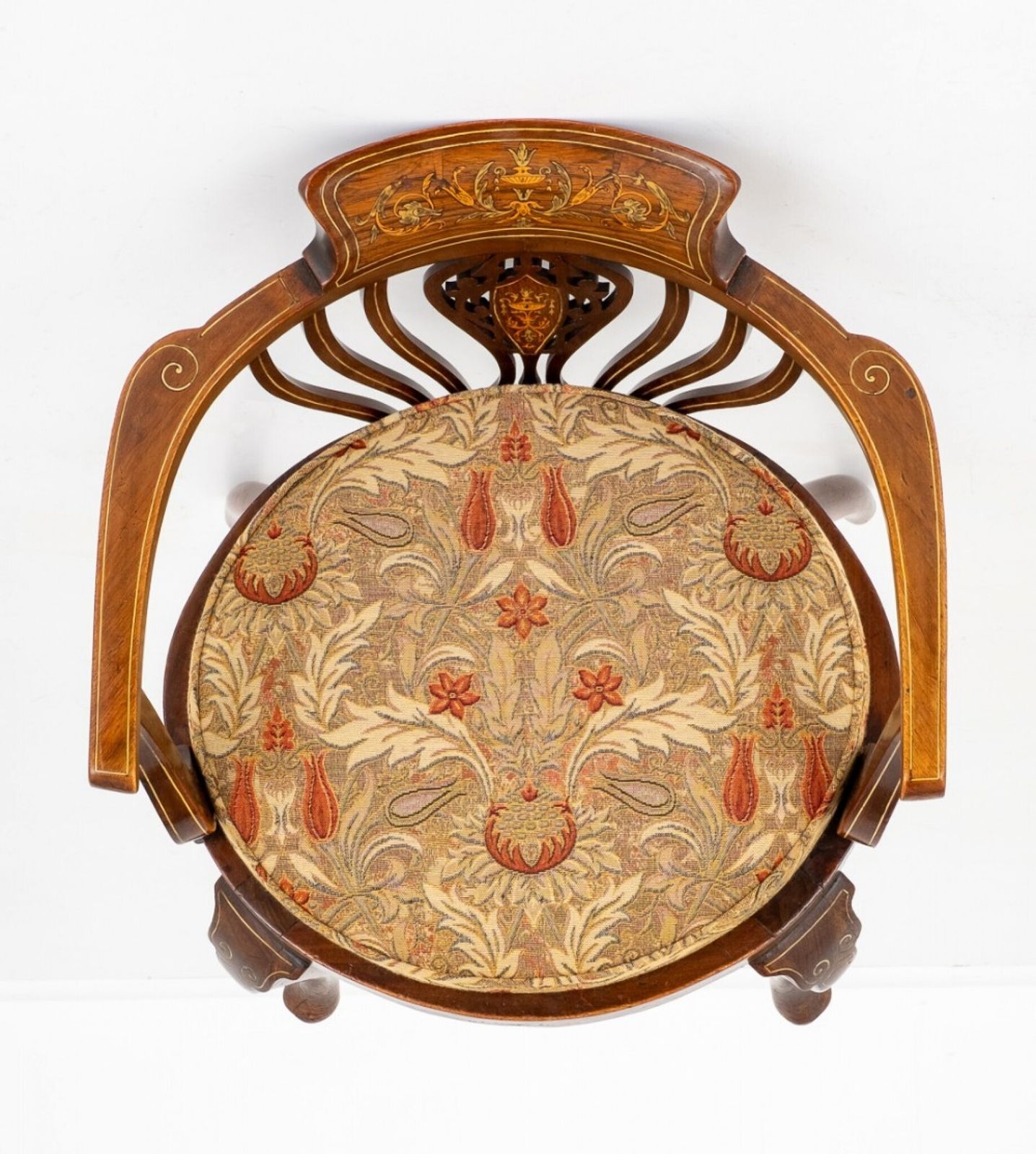 Victorian Tub Chair Marquetry Inlay 1880 photo Furniture
