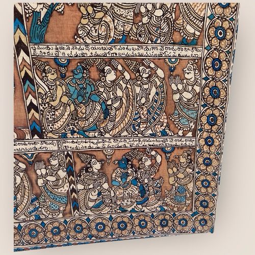 750.0 Kalamkari Temple Painting From South India (Hindu Art) photo