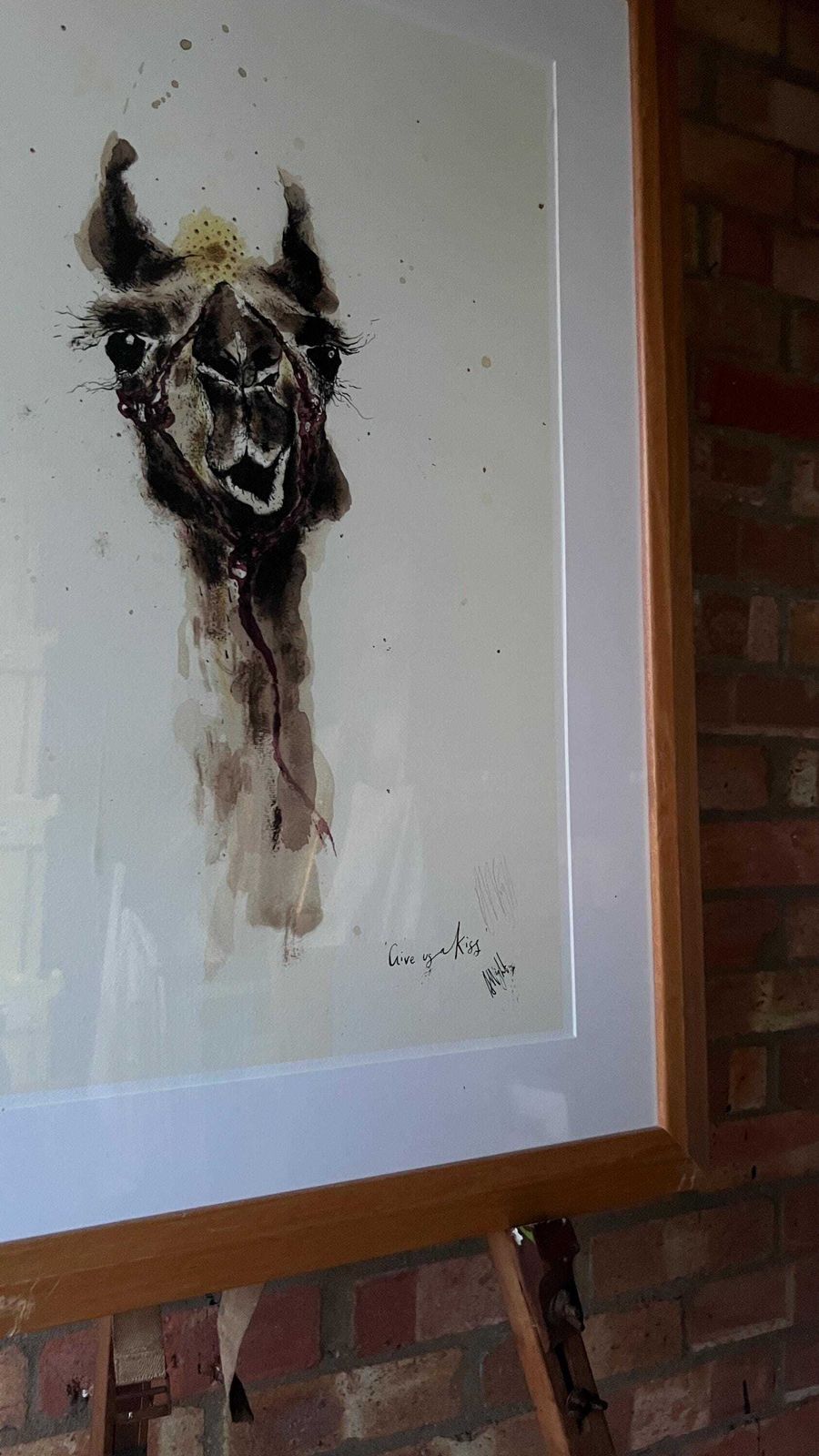 Large Signed And Framed Giclee Print Of "Give Us A Kiss" Painting By Anna Wright photo for sale